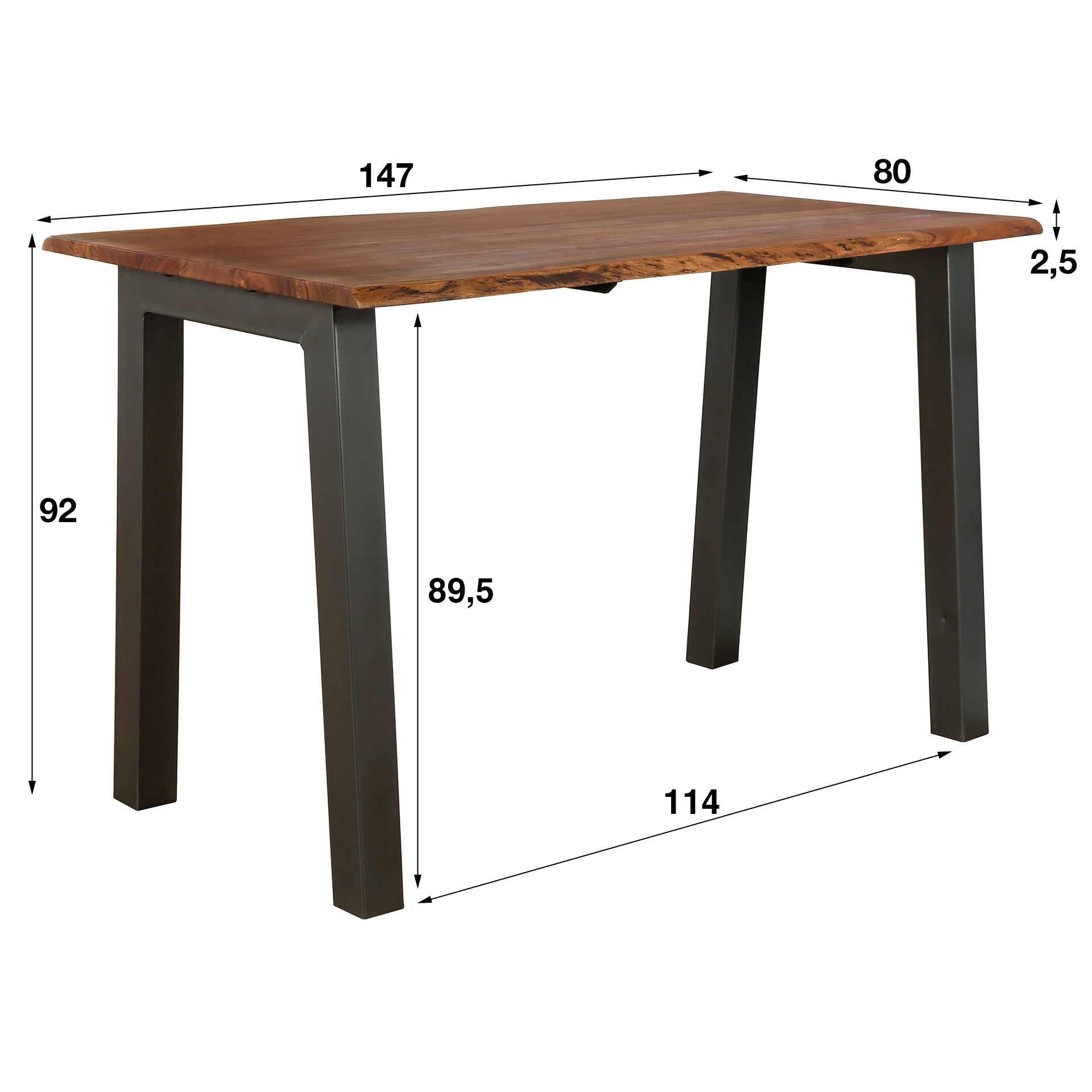 Mesa de bar Edge 147cm / Madera maciza de acacia - Zijlstra