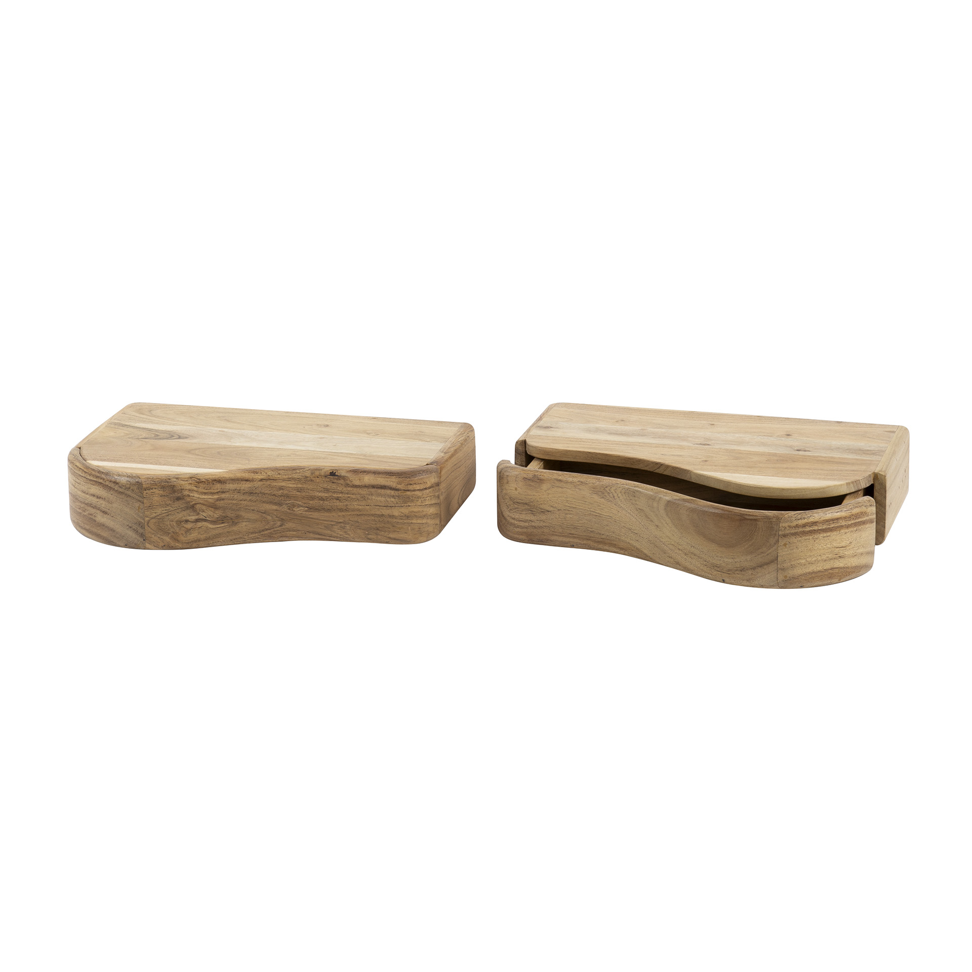Mesitas de noche Organic, set de 2 en versión izquierda y derecha. / Madera maciza de acacia - Zijlstra