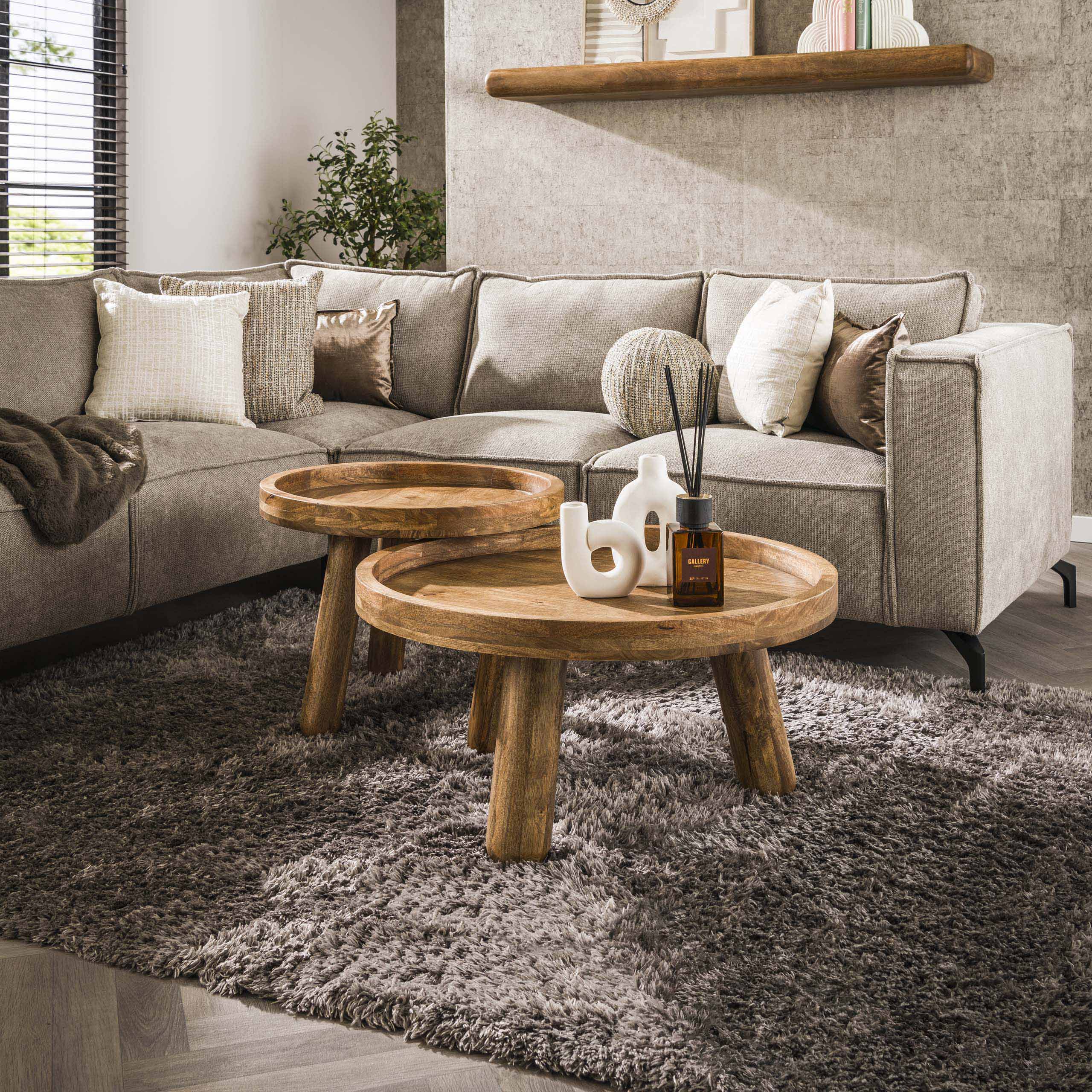 Couchtisch Tripod 2er-Set / Mango massiv Sand - Zijlstra