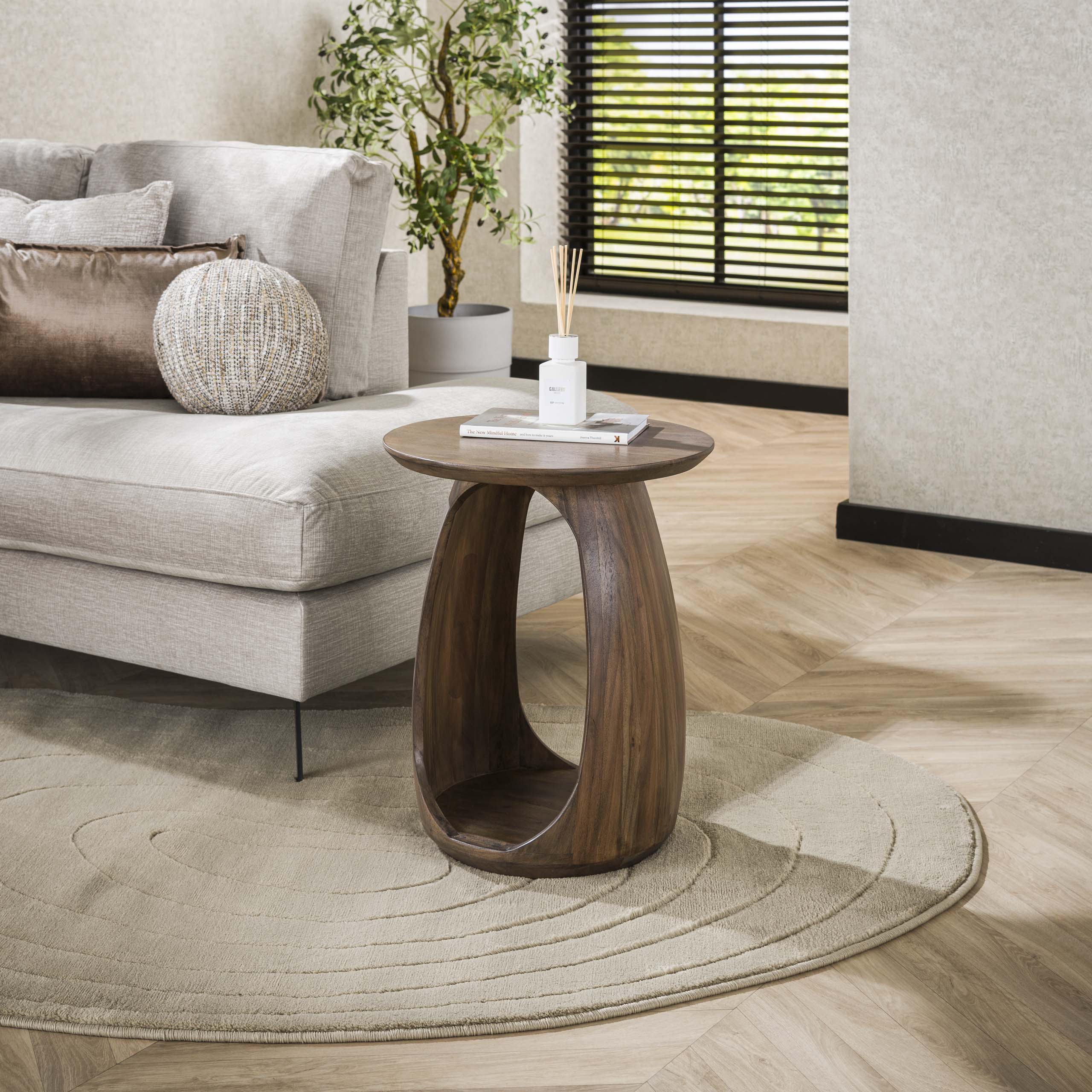 Beistelltisch Flow Solid S / Akazie massiv glaze brown - Zijlstra