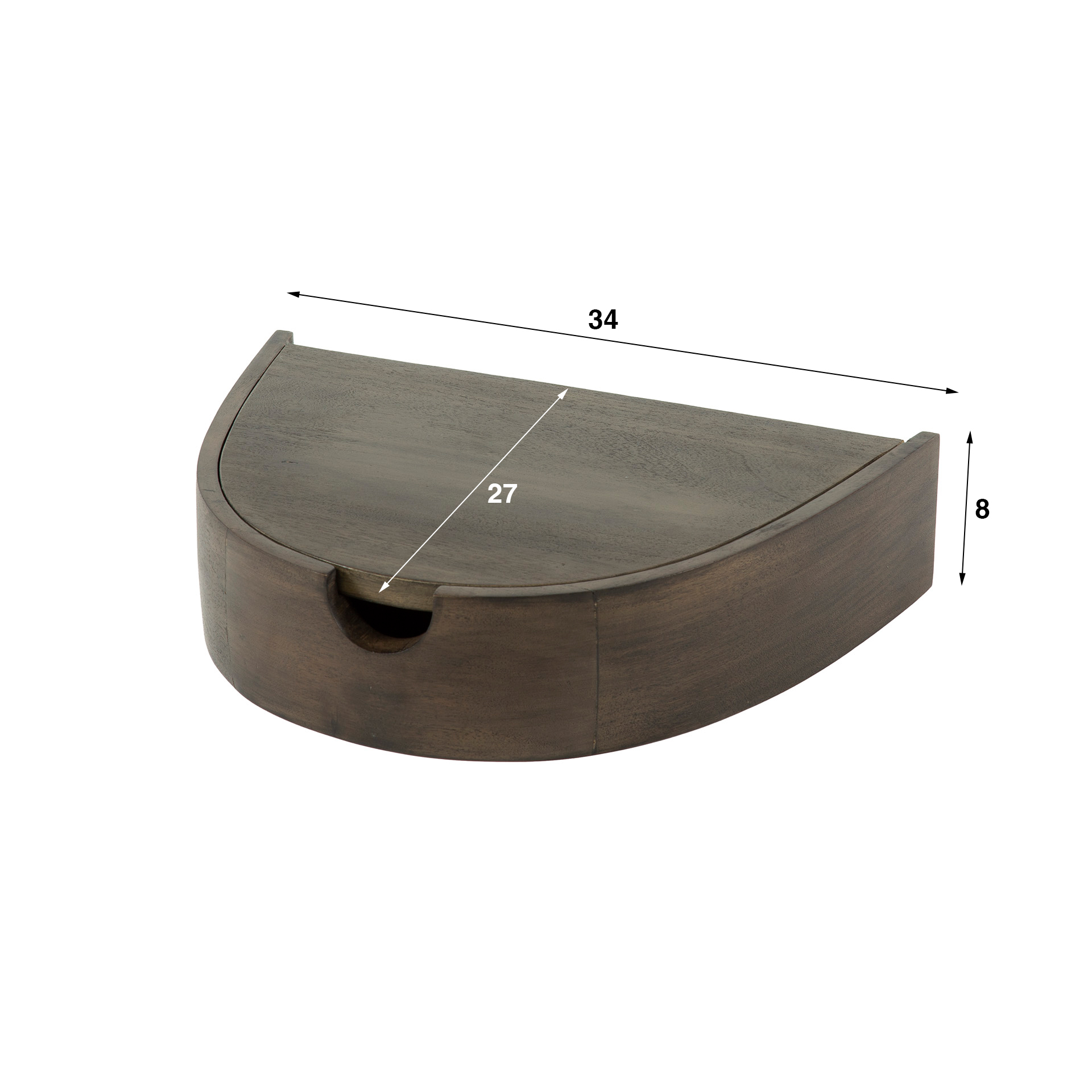 Schwebender Nachttisch Cove mit 1 Schublade aus massivem Akazienholz Glaze Brown (2er-Set) (Massiv acacia glaze brown) - Emmo Design