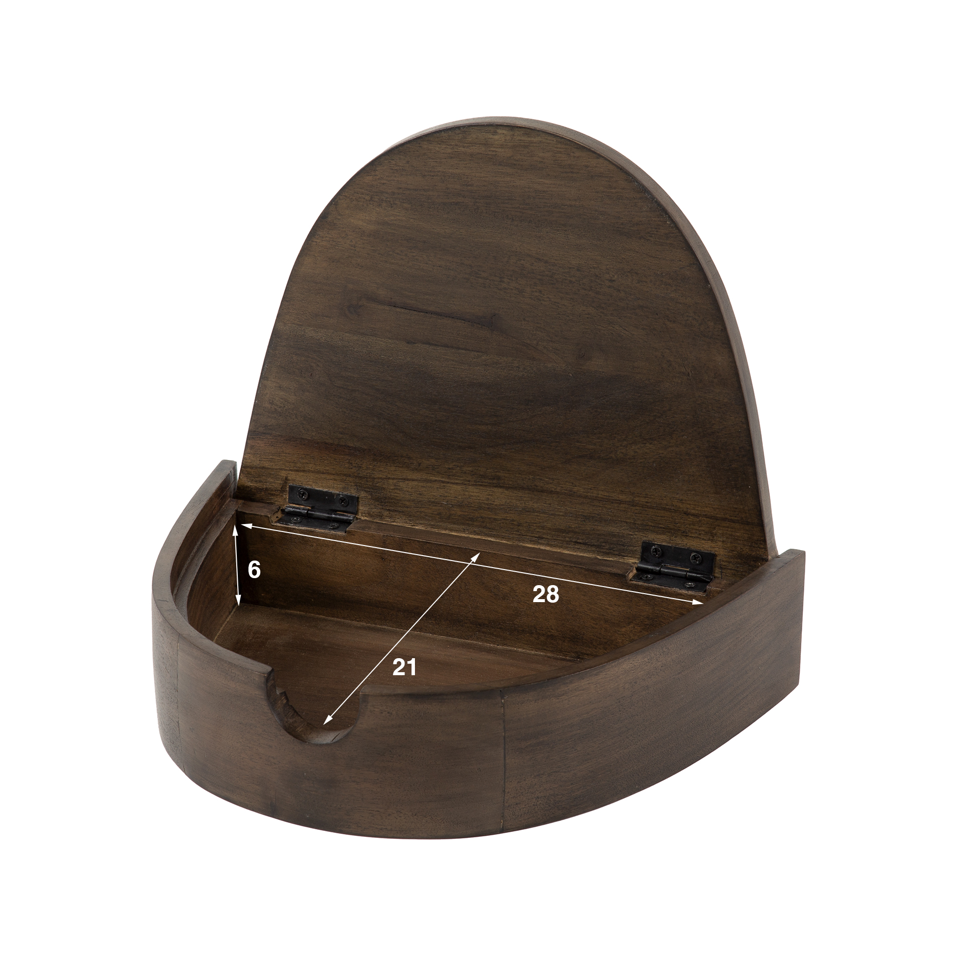 Mesita de noche Cove flotante 1 cajón, embalada por 2 / Acacia maciza glaze brown - Zijlstra