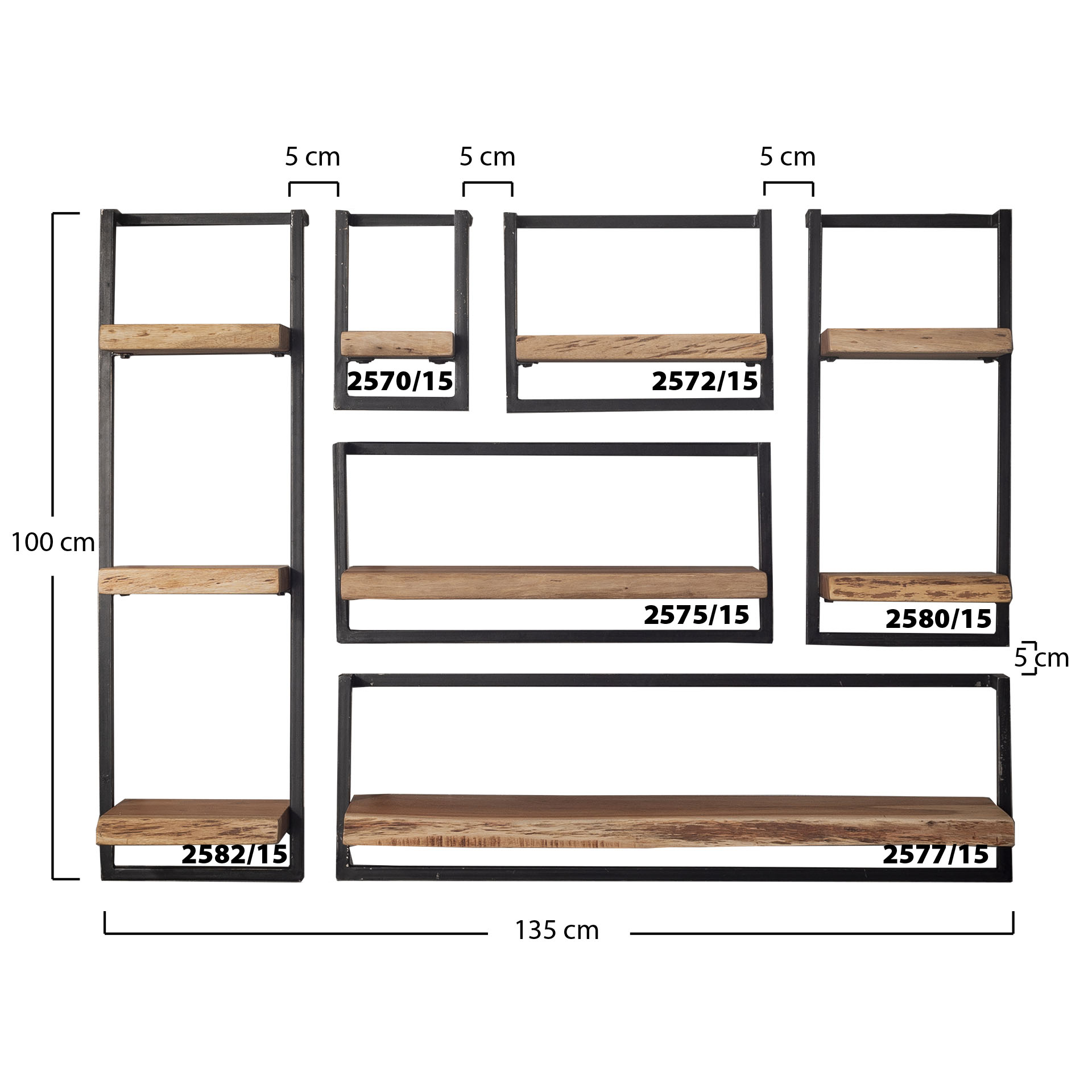 Wandboard Edge Frame 20cm aus massivem Akazienholz (Massiv acacia) - Emmo Design
