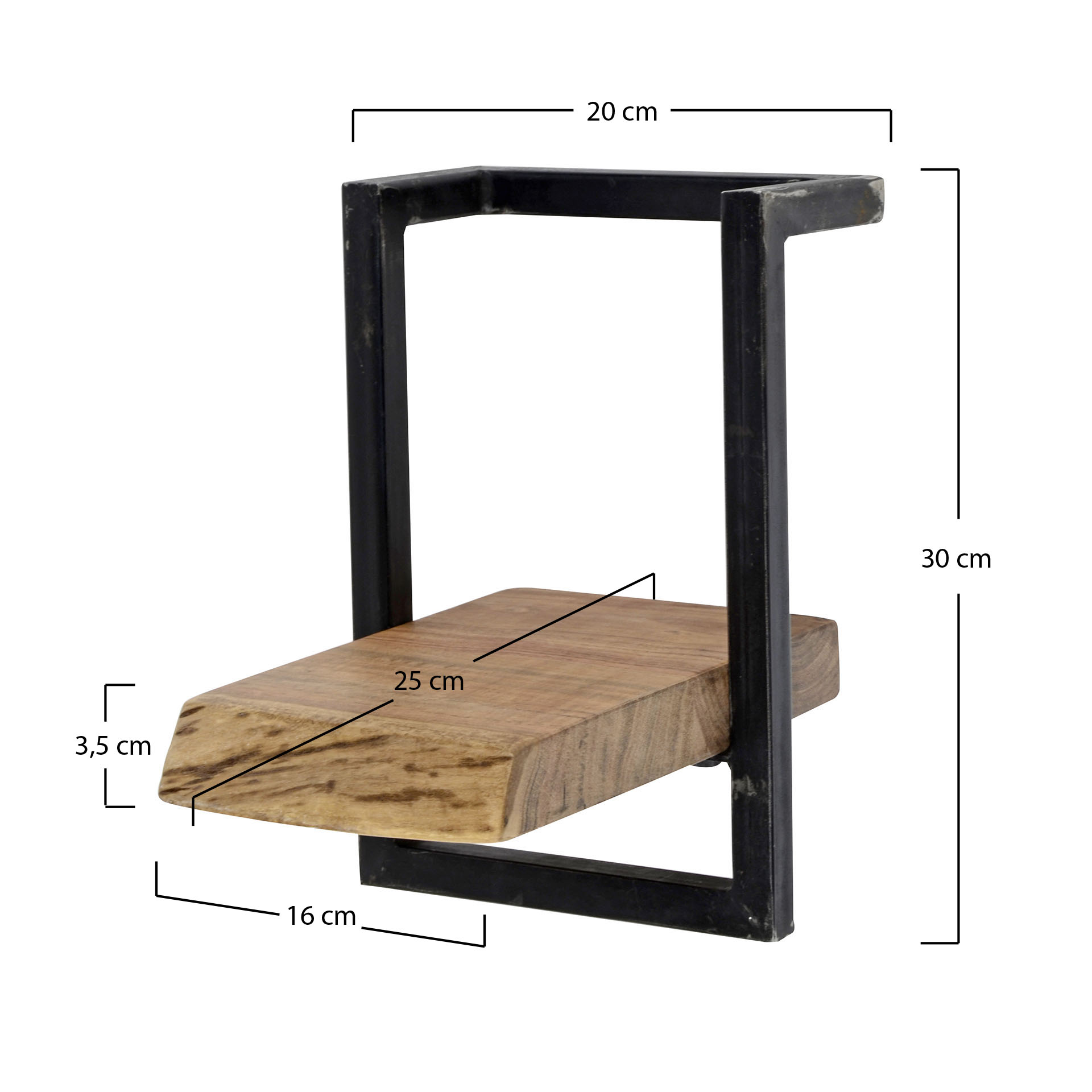 Wandboard Edge Frame 20cm aus massivem Akazienholz (Massiv acacia) - Emmo Design