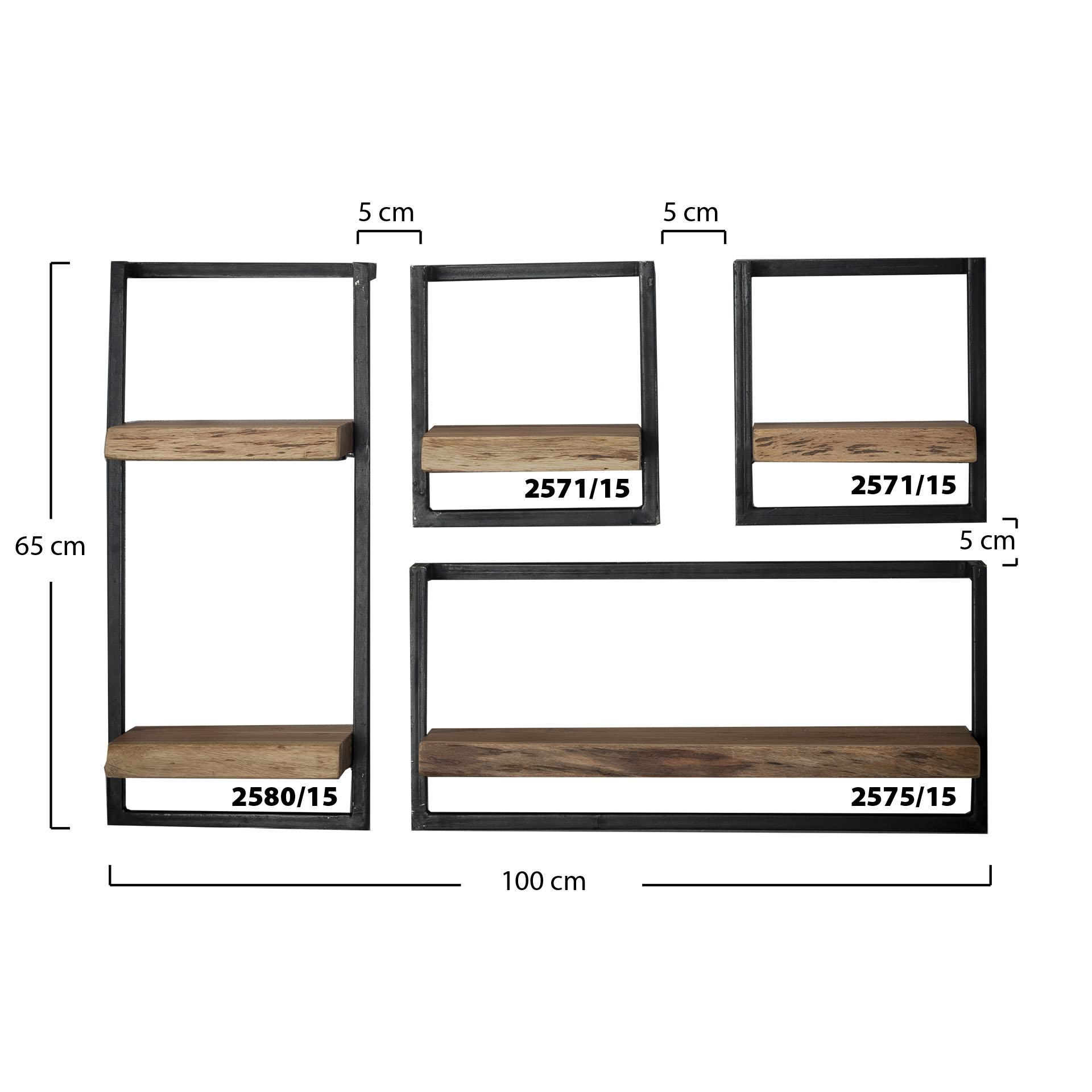 Wandboard Edge Frame 30x65cm hoog aus massivem Akazienholz (Massiv acacia) - Emmo Design