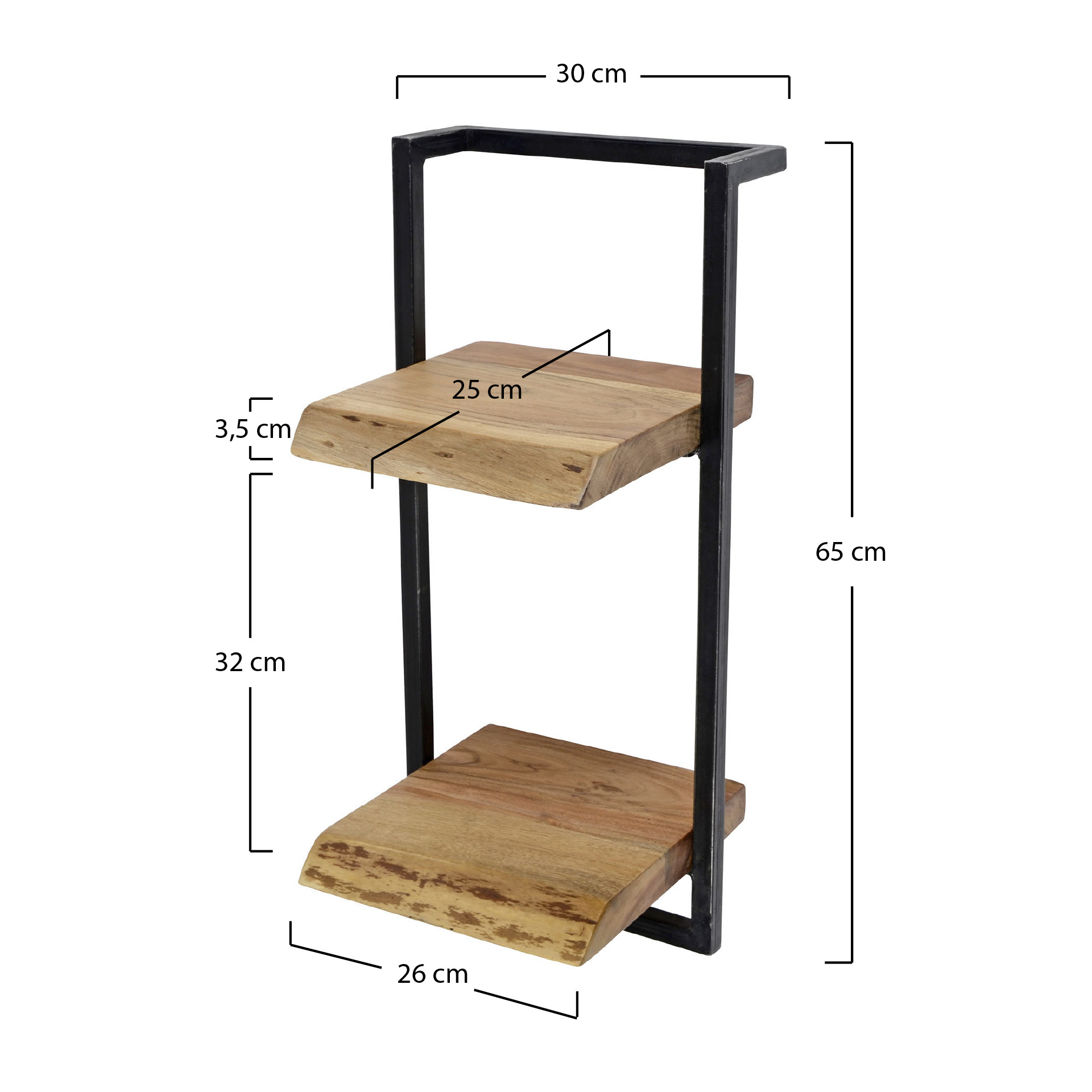 Wandboard Edge Frame 30x65cm hoog aus massivem Akazienholz (Massiv acacia) - Emmo Design