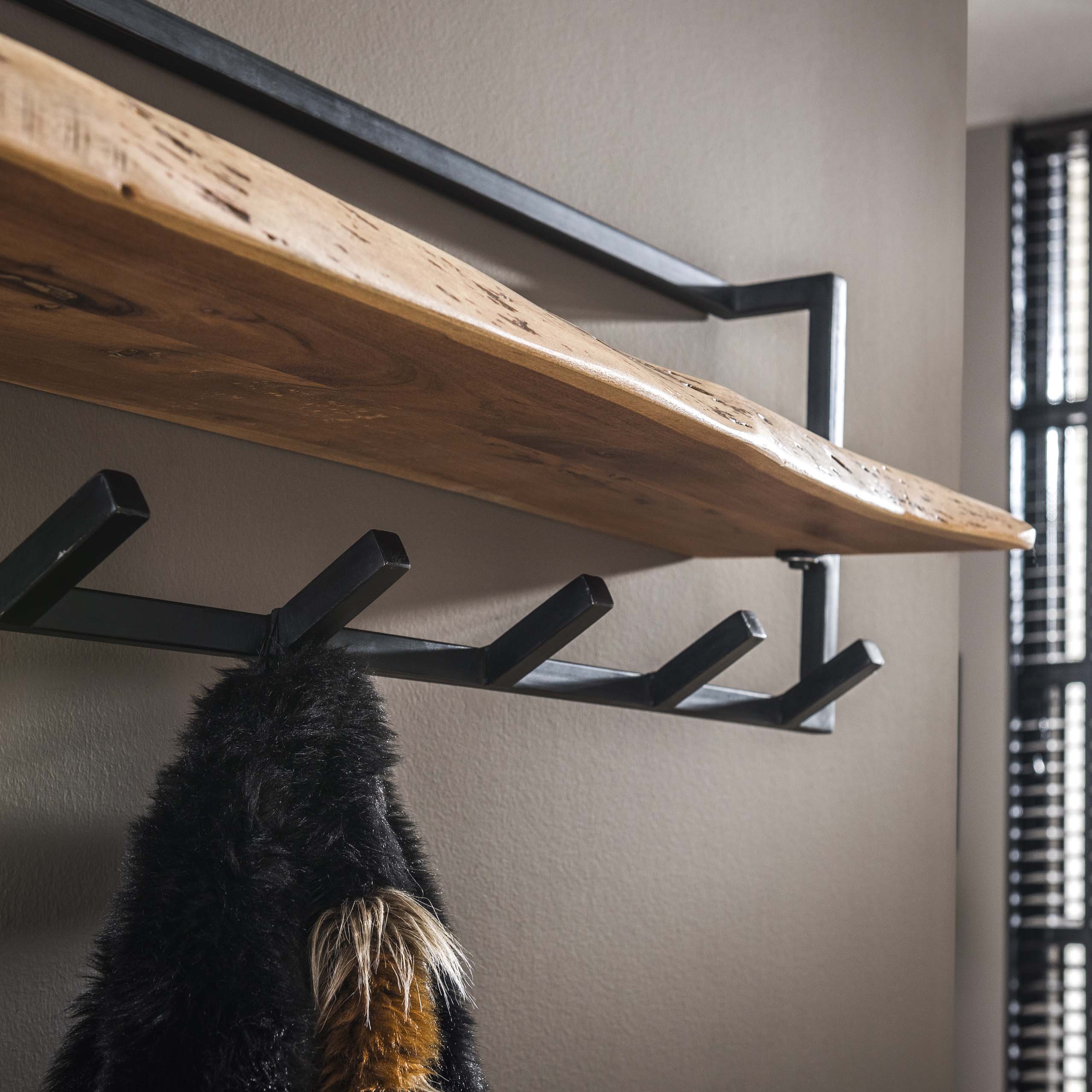 Kapstok Air Solid hoedenplank 6 haken / Massief acacia - Zijlstra