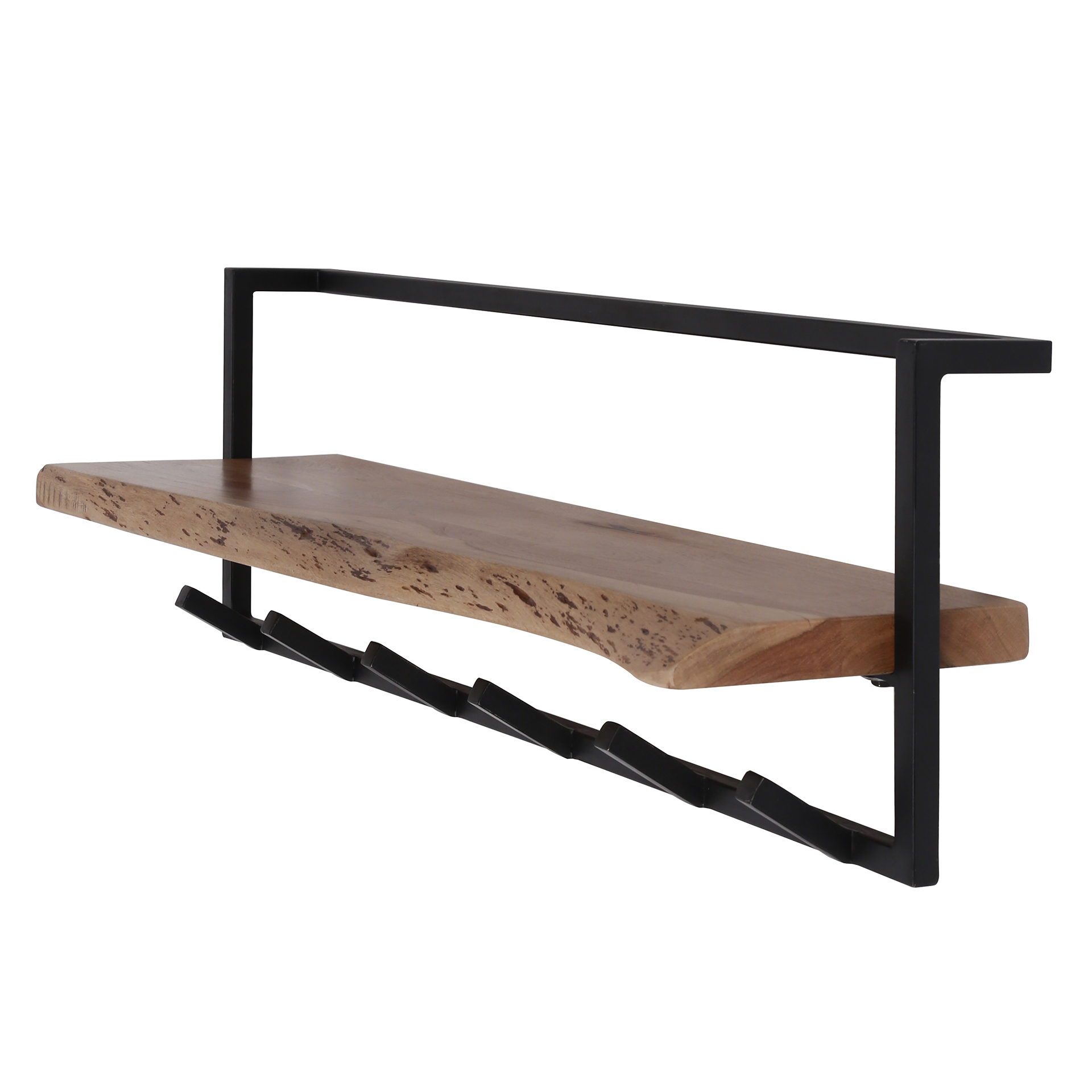 Coat Rack Air Solid hat shelf 6 hooks / Solid acacia - Zijlstra