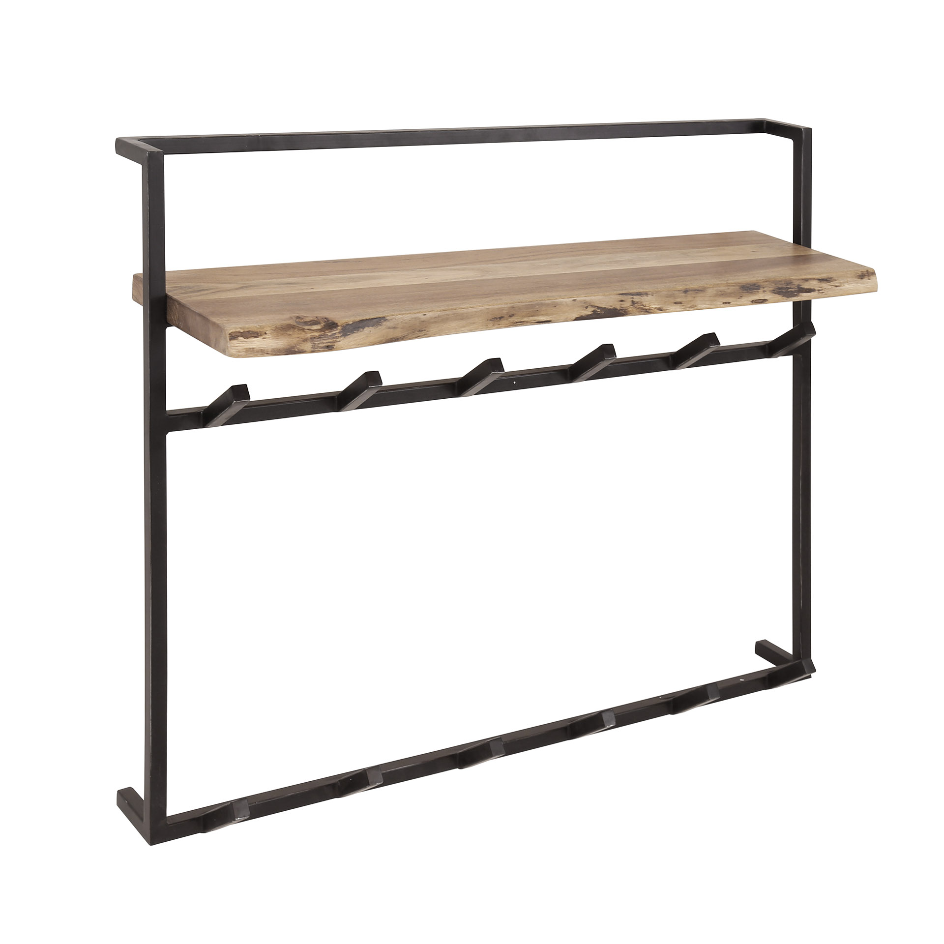 Coat Rack Air Solid high hat shelf 2x6 hooks / Solid acacia - Zijlstra
