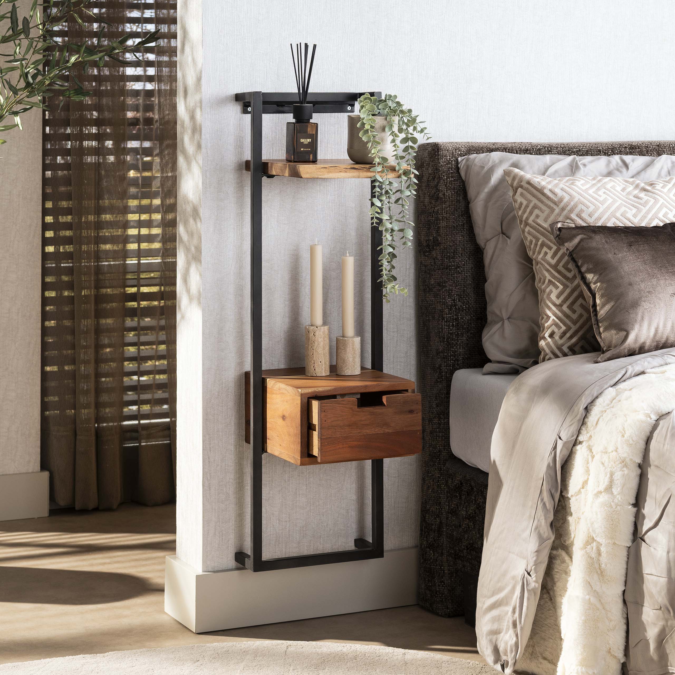 Nachtkastje Air Solid XS 1 lade / Massief acacia - Zijlstra