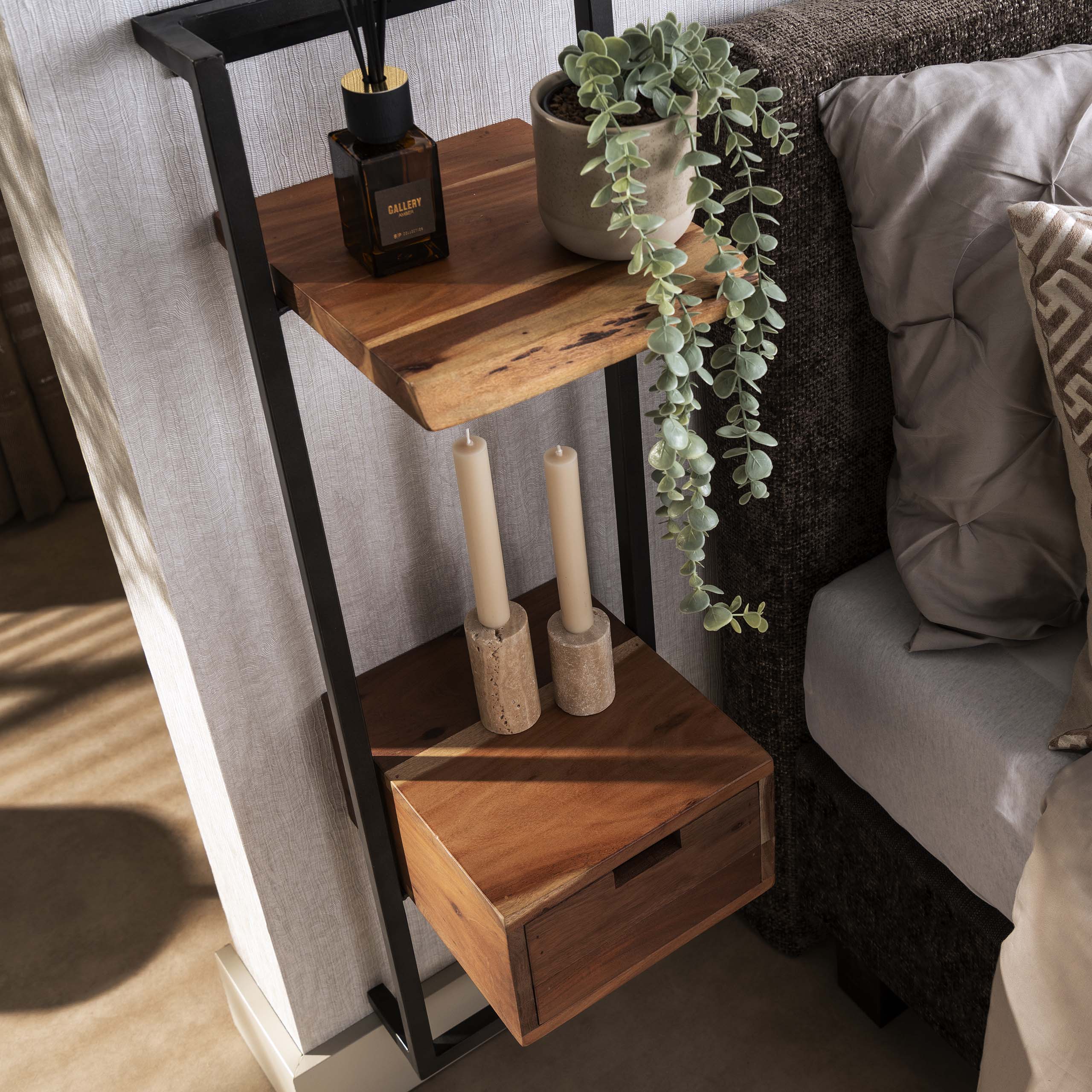 Nachtkastje Air Solid XS 1 lade / Massief acacia - Zijlstra