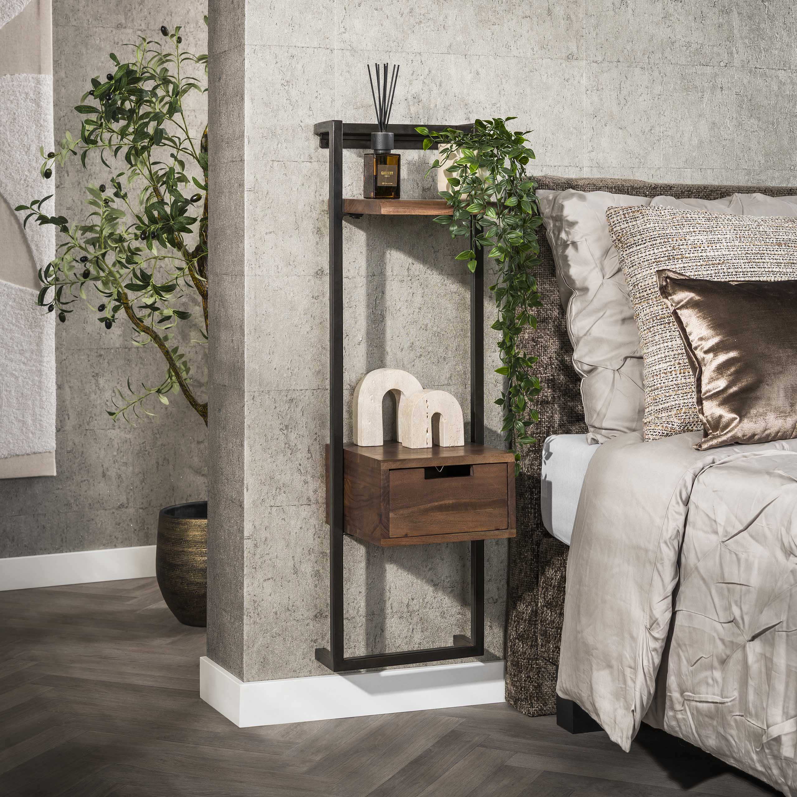 Nachtkastje Air Solid XS 1 lade / Massief acacia bruin - Zijlstra