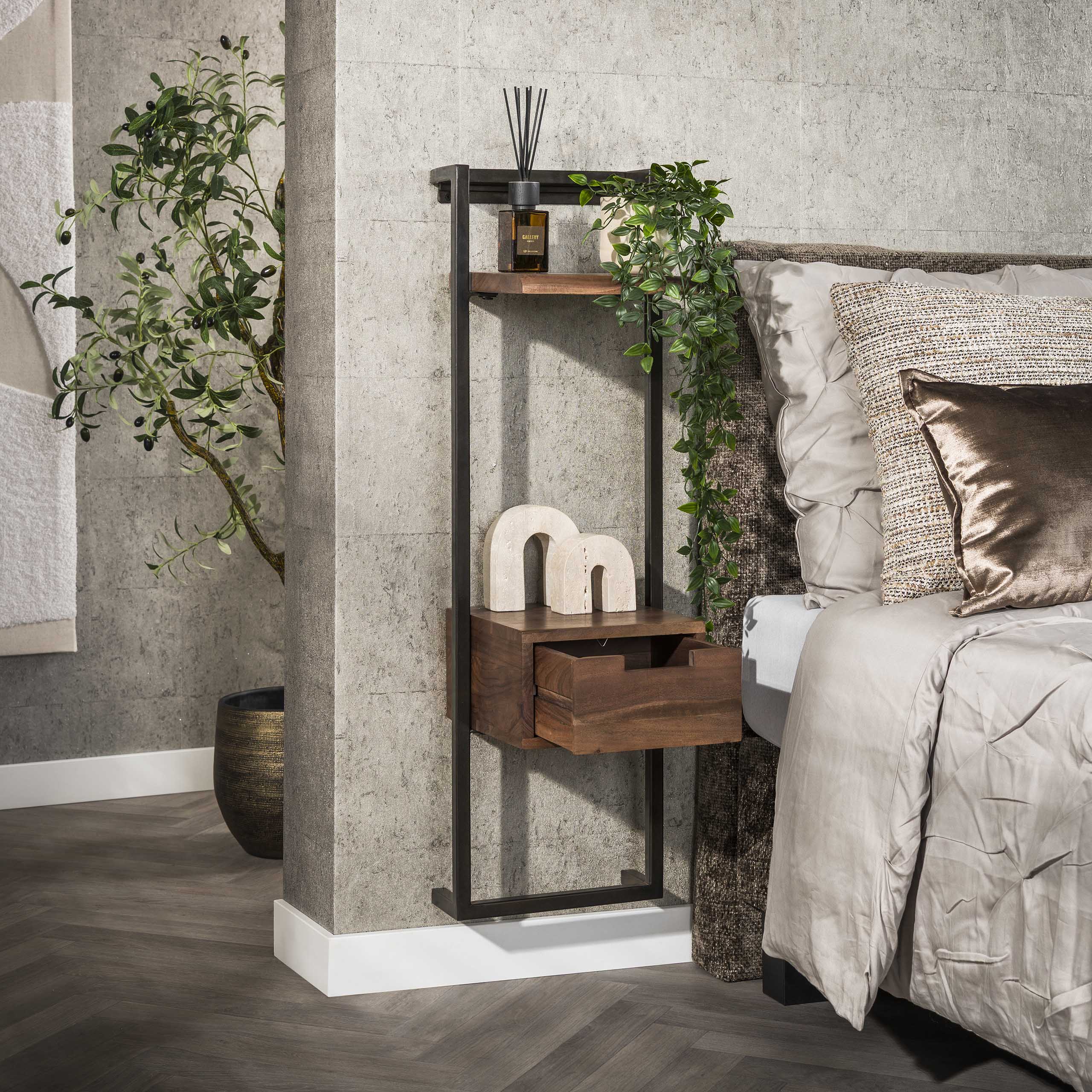 Nachtkastje Air Solid XS 1 lade / Massief acacia bruin - Zijlstra