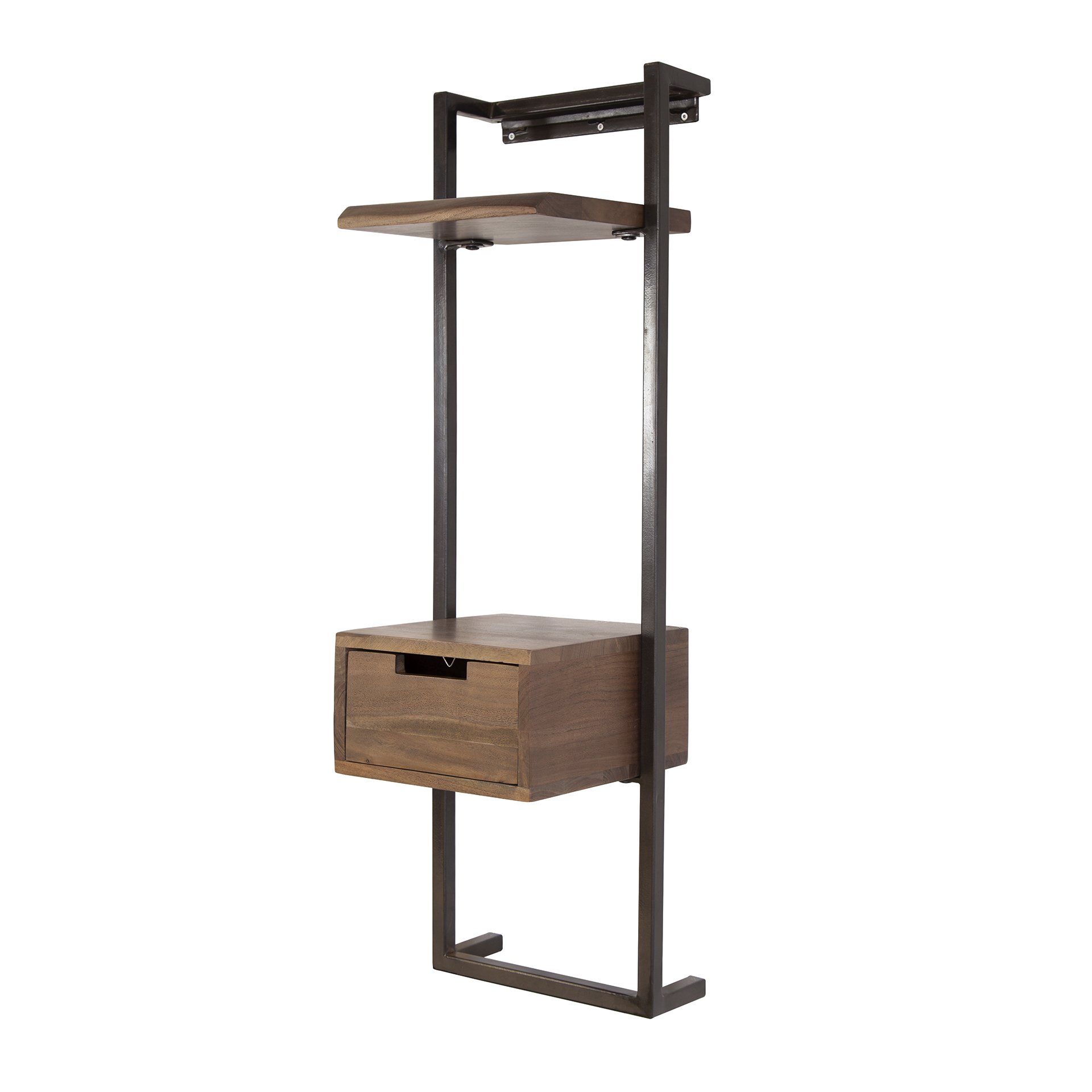 Nachttisch Air Solid XS 1 Schublade aus massivem Akazienholz Braun (Massiv acacia Braun) - Emmo Design
