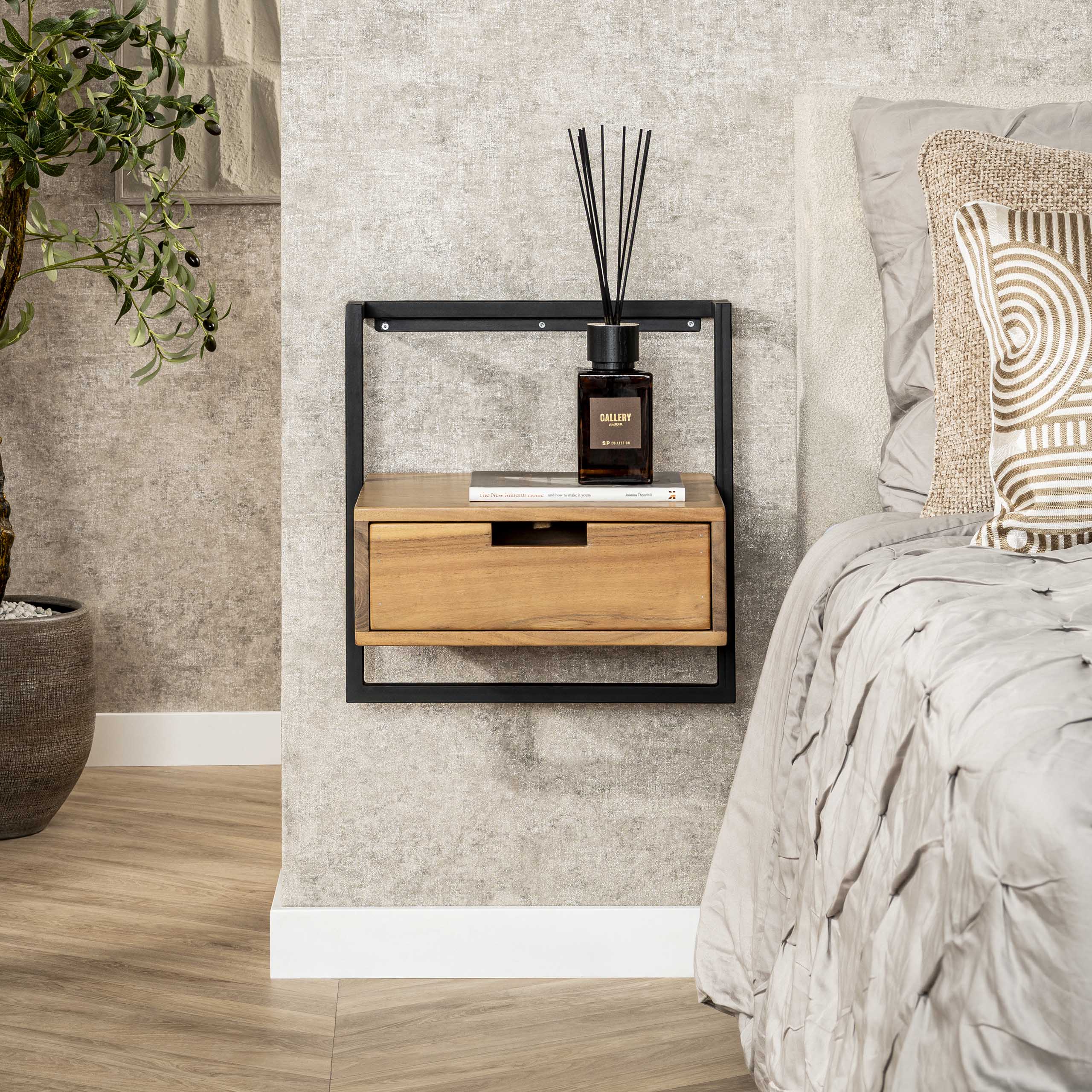 Nachtkastje Air Solid 1 lade / Massief acacia - Zijlstra