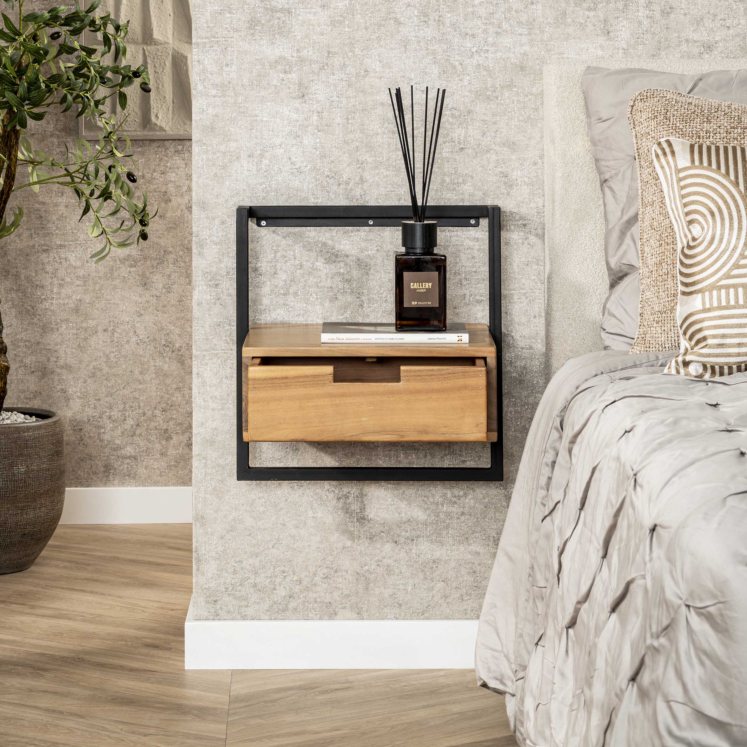 Nachtkastje Air Solid 1 lade / Massief acacia - Zijlstra