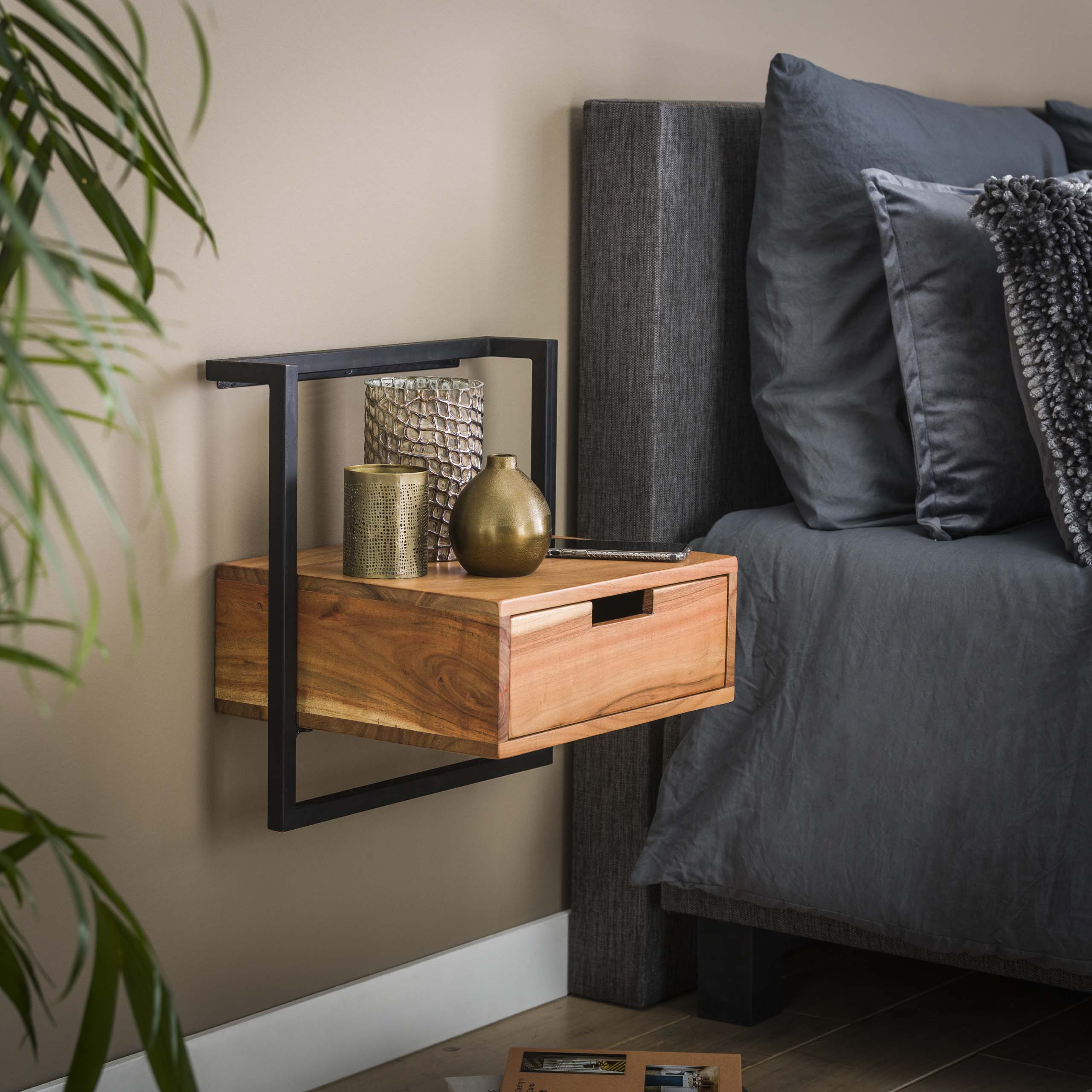 Nachtkastje Air Solid 1 lade / Massief acacia - Zijlstra