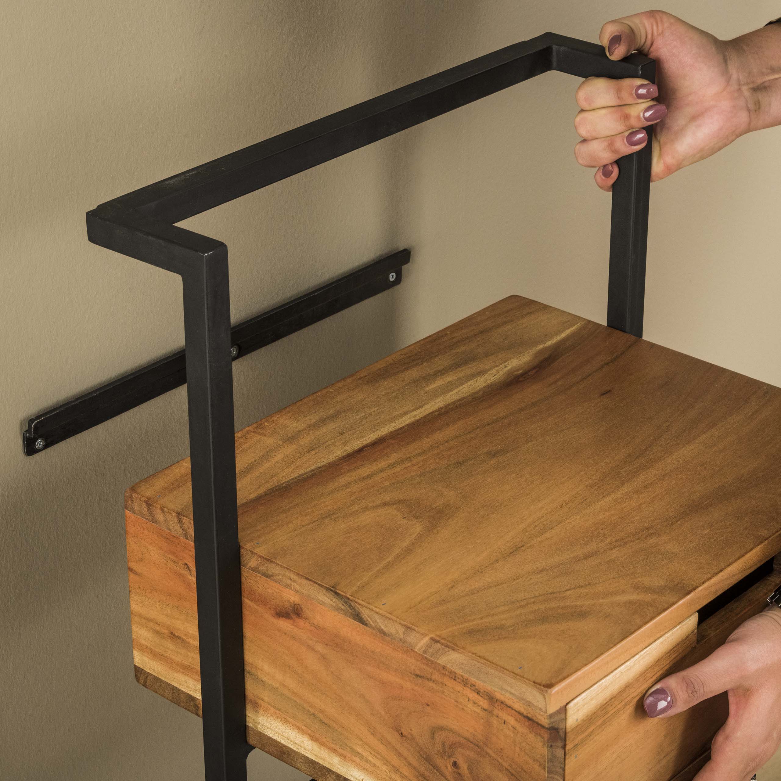 Nachtkastje Air Solid 1 lade / Massief acacia - Zijlstra