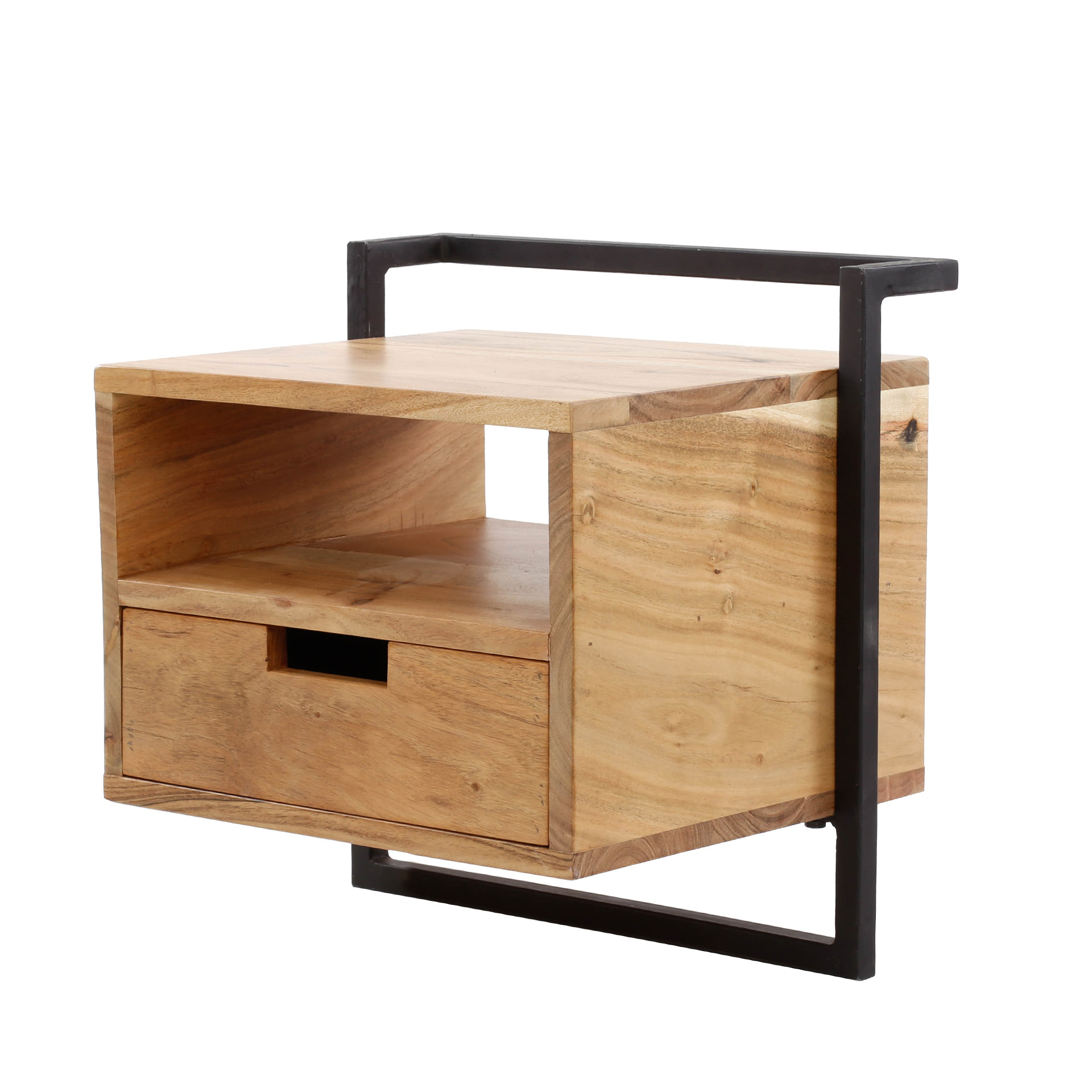 Air Solid bedside table open compartment 1 drawer / Solid acacia - Zijlstra
