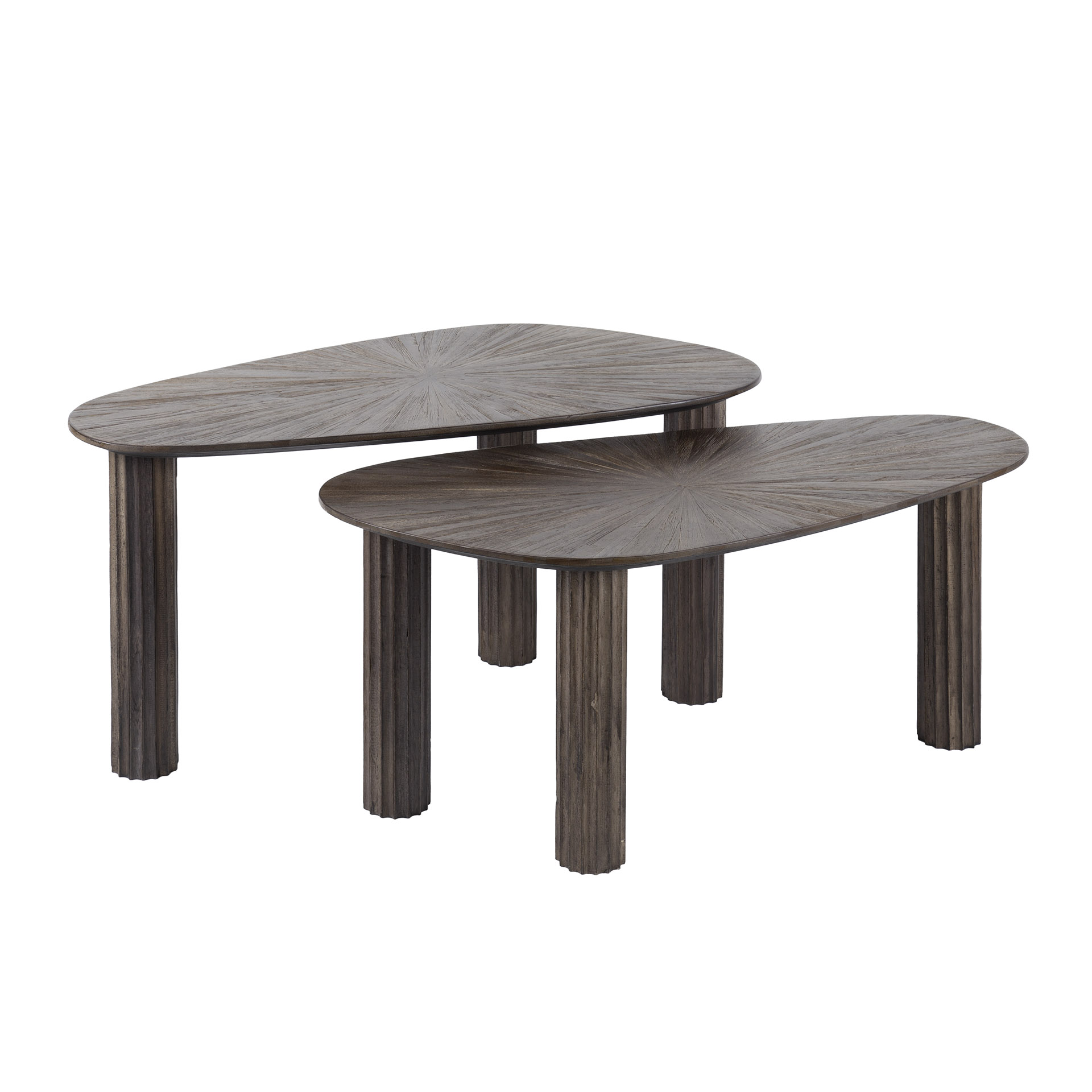 Organisches Couchtisch-Set Maya Teak (2-teilig) aus massivem Teakholz Espresso (Massiv Teak espresso) - Emmo Design