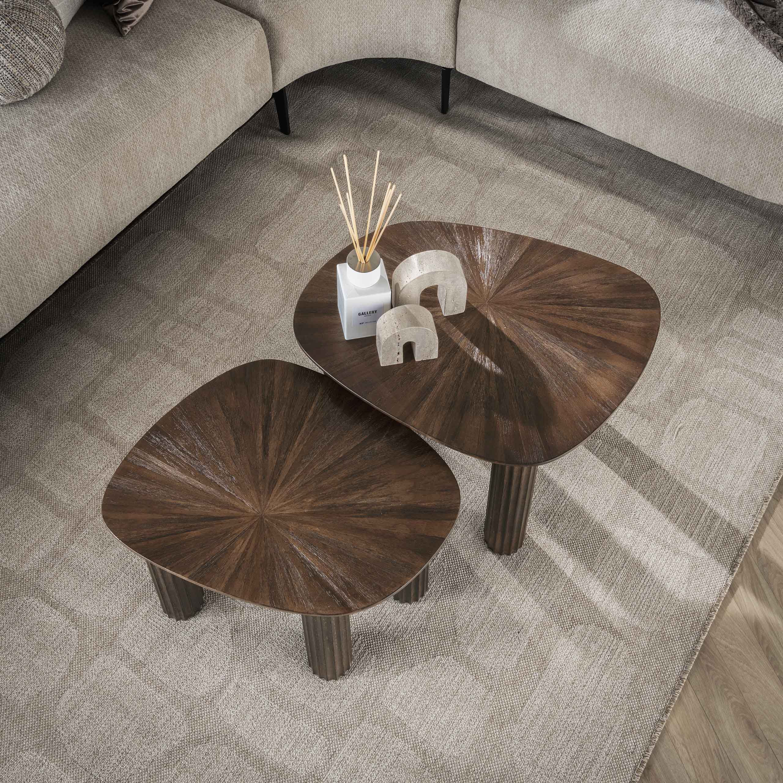 Couchtisch-Set Maya Teak vierhoekig (2-teilig) aus massivem Teakholz Espresso (Massiv Teak espresso) - Emmo Design