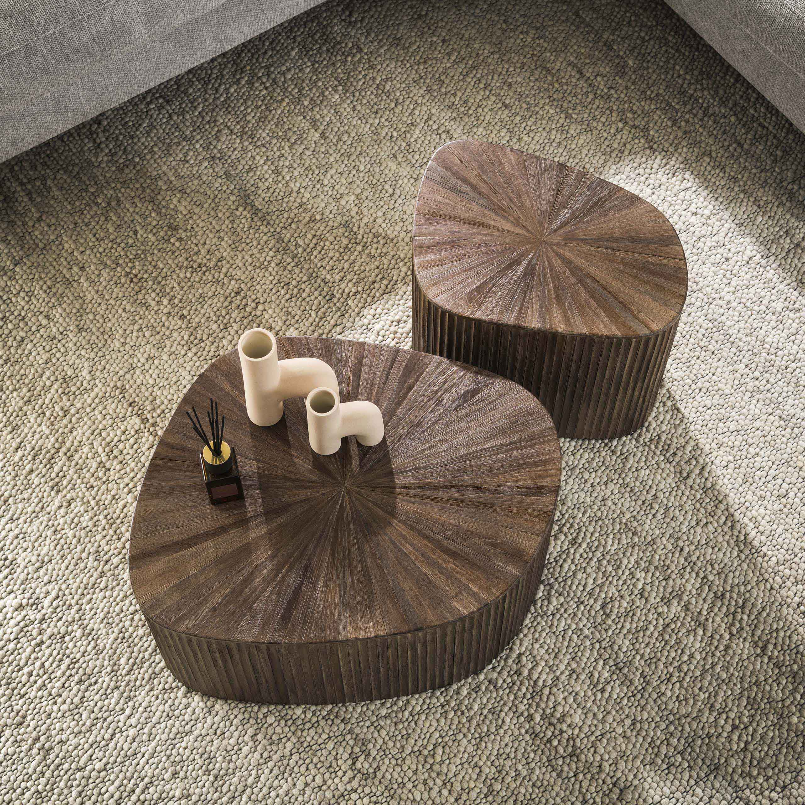 Couchtisch-Set Maya Teak vierhoekig (2-teilig) aus massivem Teakholz Espresso (Massiv Teak espresso) - Emmo Design
