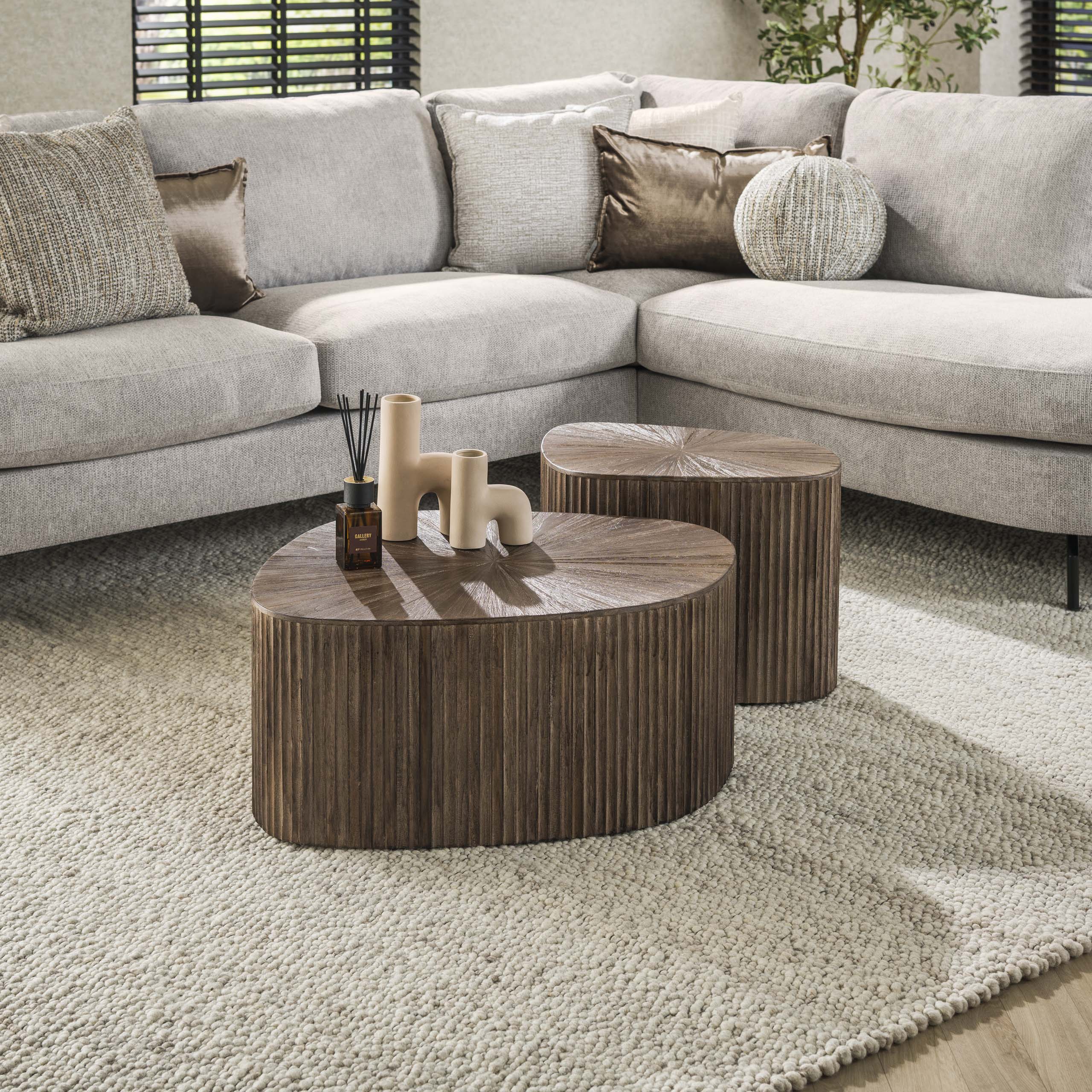 Salontafel Maya Teak vierhoekig set van 2 / Massief teak espresso - Zijlstra