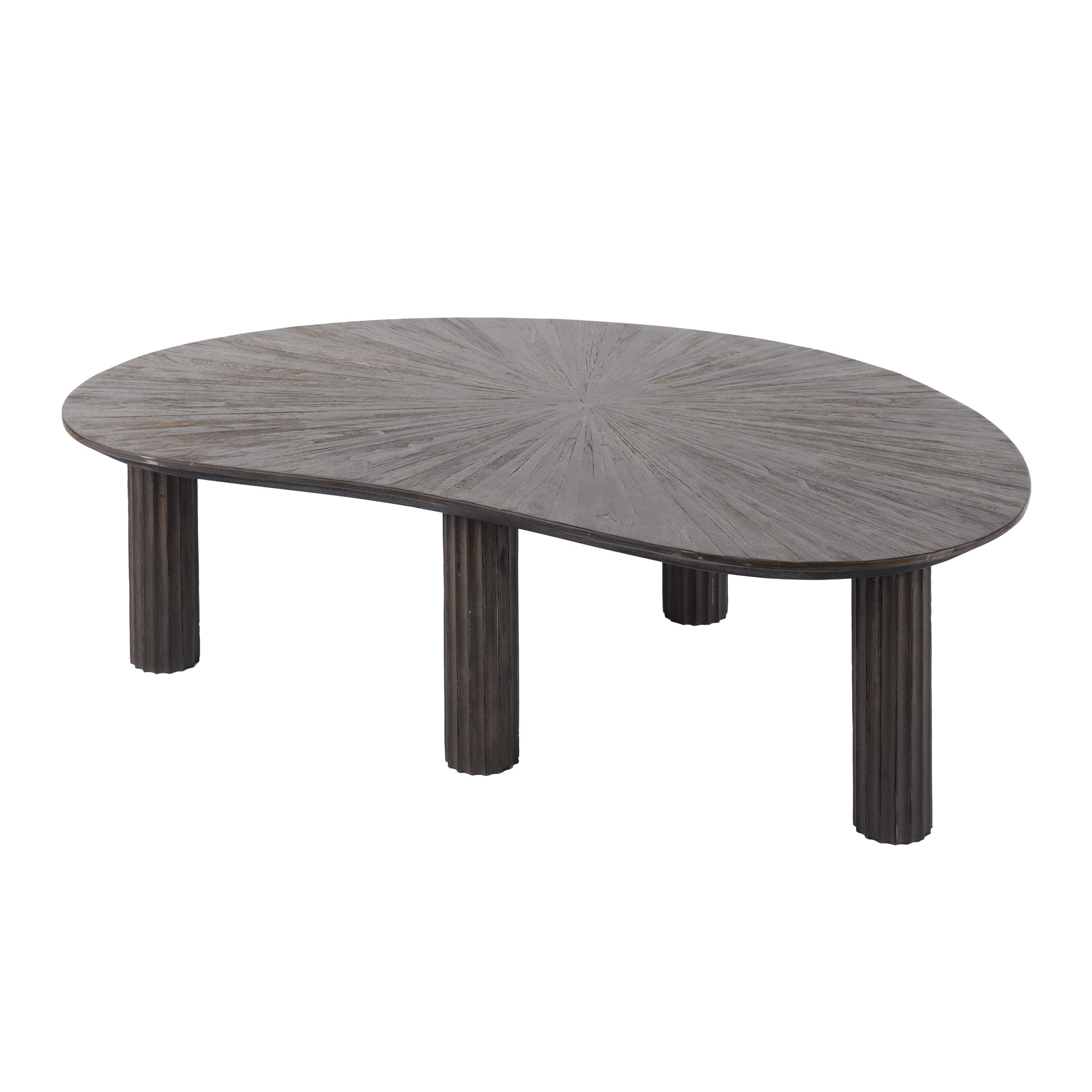 Salontafel Maya Teak niervormig 110cm / Massief teak espresso - Zijlstra