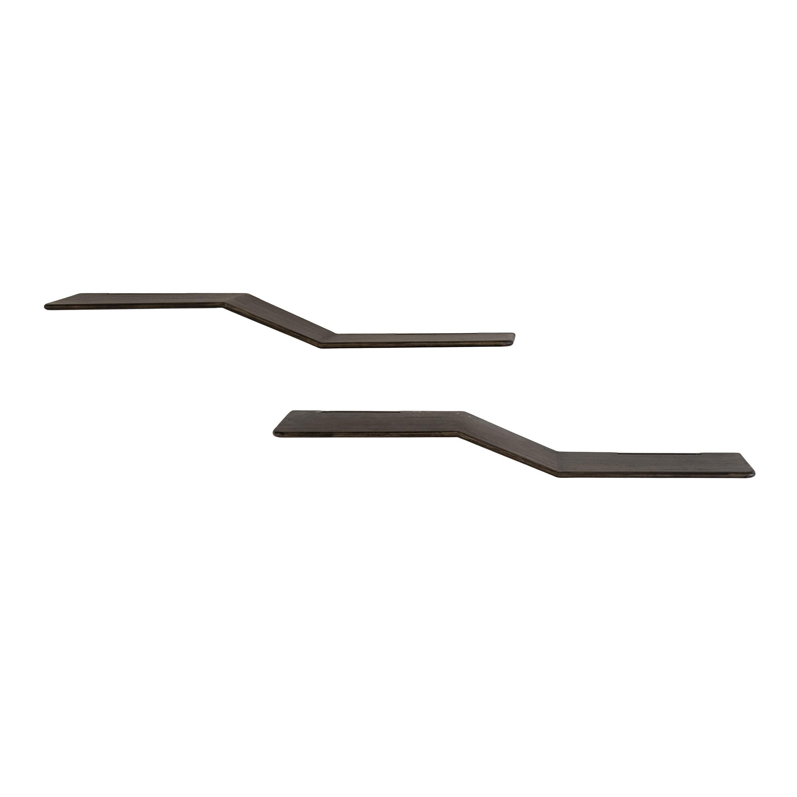 Wall Shelf Maya Teak S-shape set of 2 / Solid teak espresso - Zijlstra