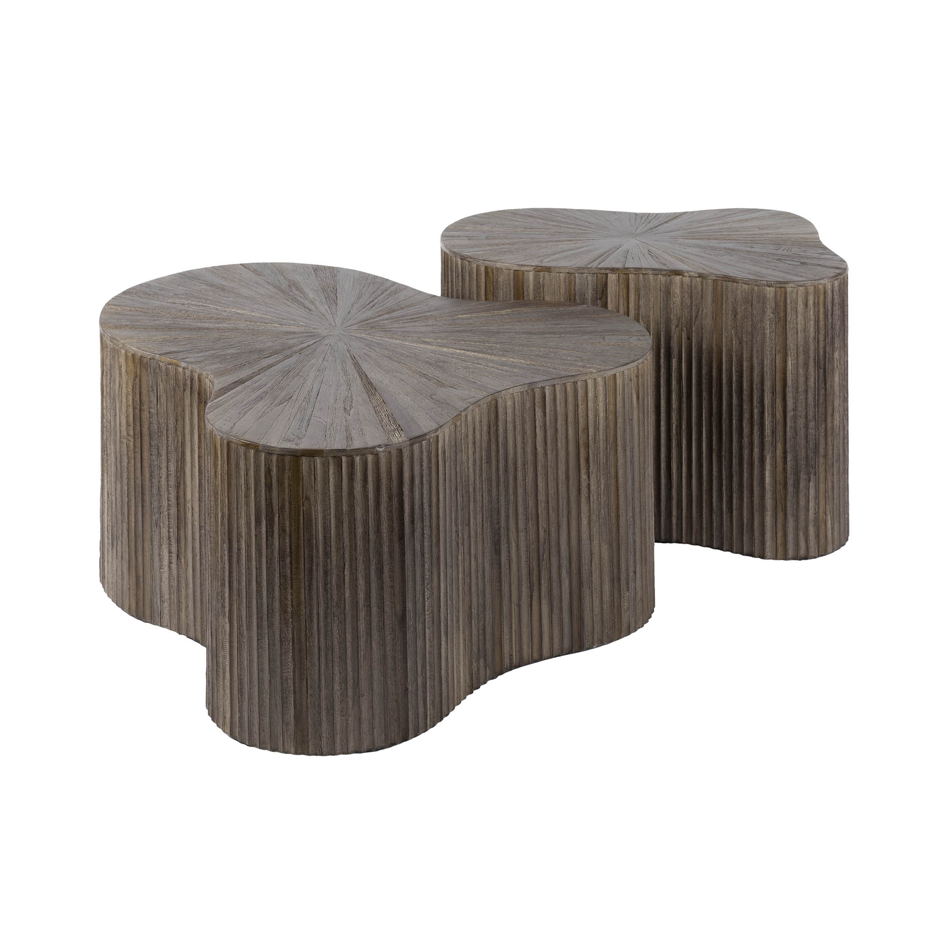 Couchtisch-Set Maya Teak shamrock (2-teilig) aus massivem Teakholz Espresso (Massiv Teak espresso) - Emmo Design
