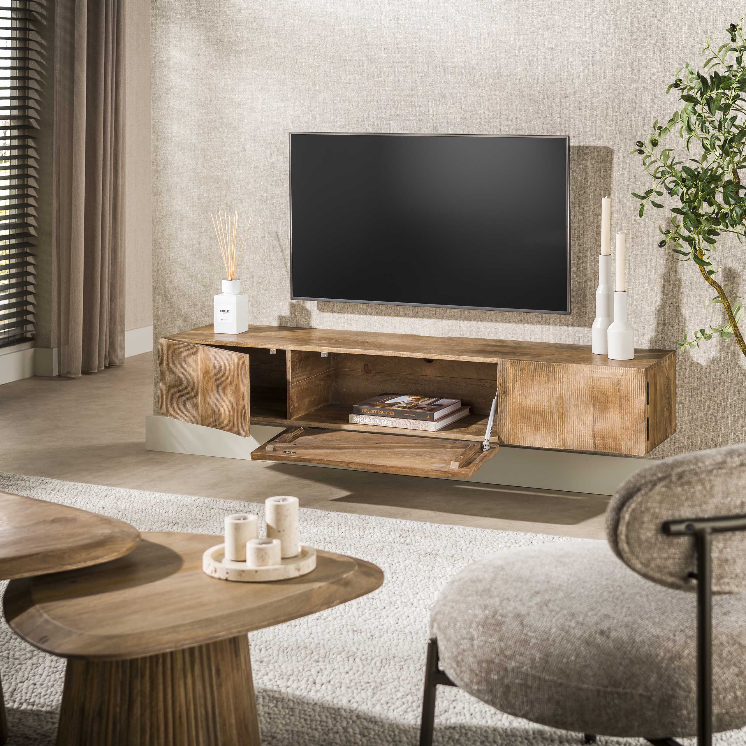 TV-meubel Ocean / Massief mango zand - Zijlstra