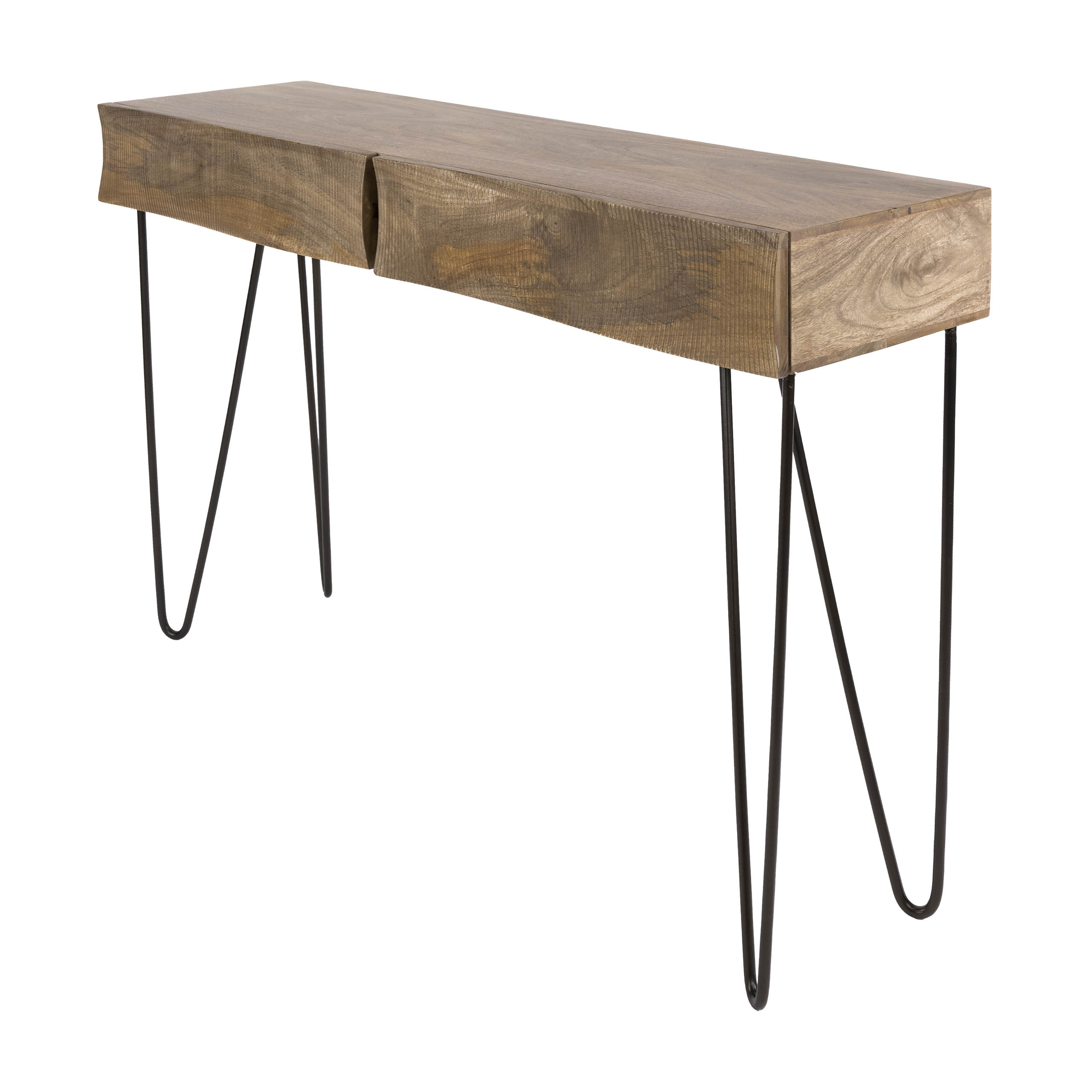 Hal-/kaptafel Ocean 2 lades / Massief mango zand - Zijlstra