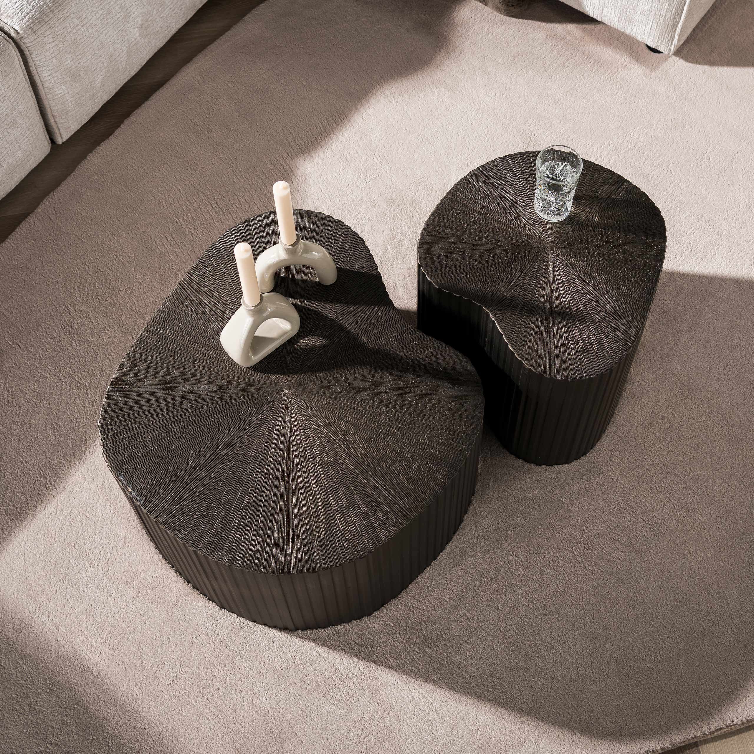 Salontafel Maya Ray niervormig set van 2 / Brons liquid metal - Zijlstra