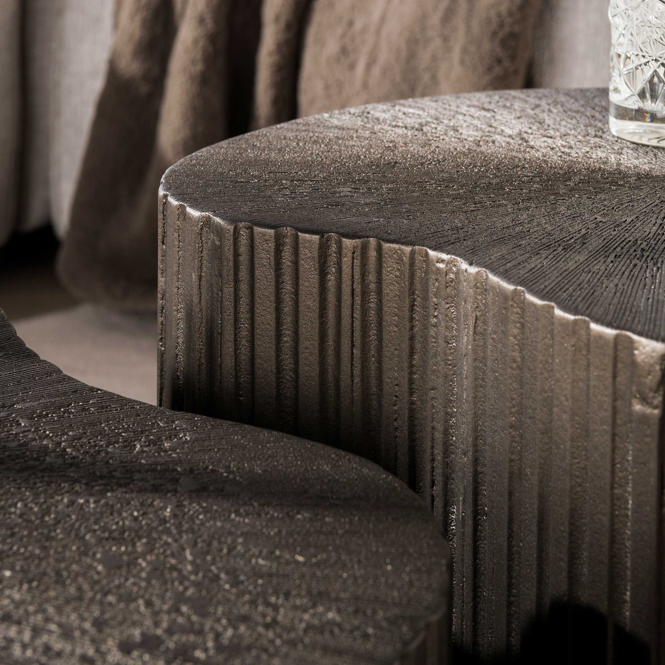 Salontafel Maya Ray niervormig set van 2 / Brons liquid metal - Zijlstra