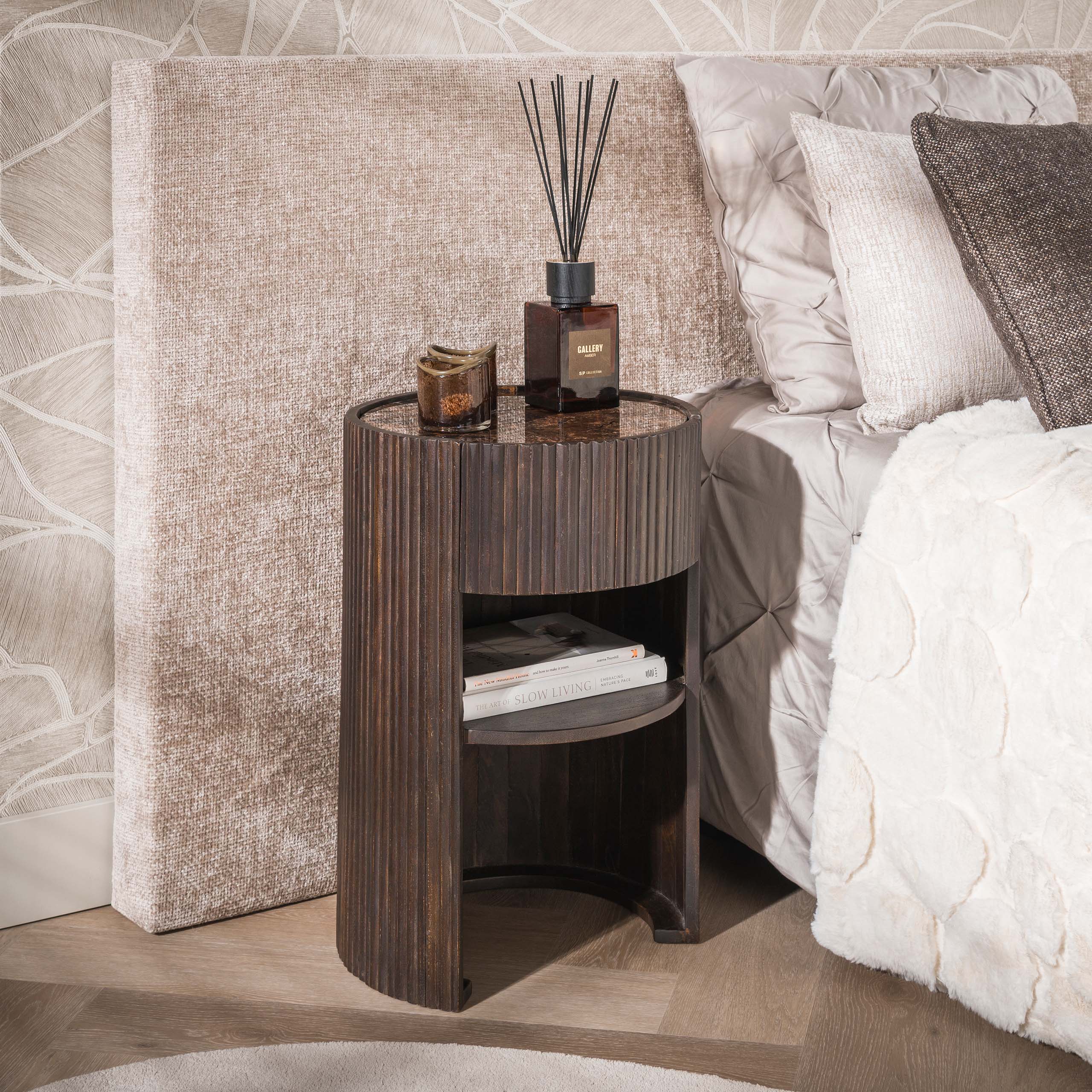 Empera Bedside Table 1 drawer / Ceramic dark emperador - Zijlstra