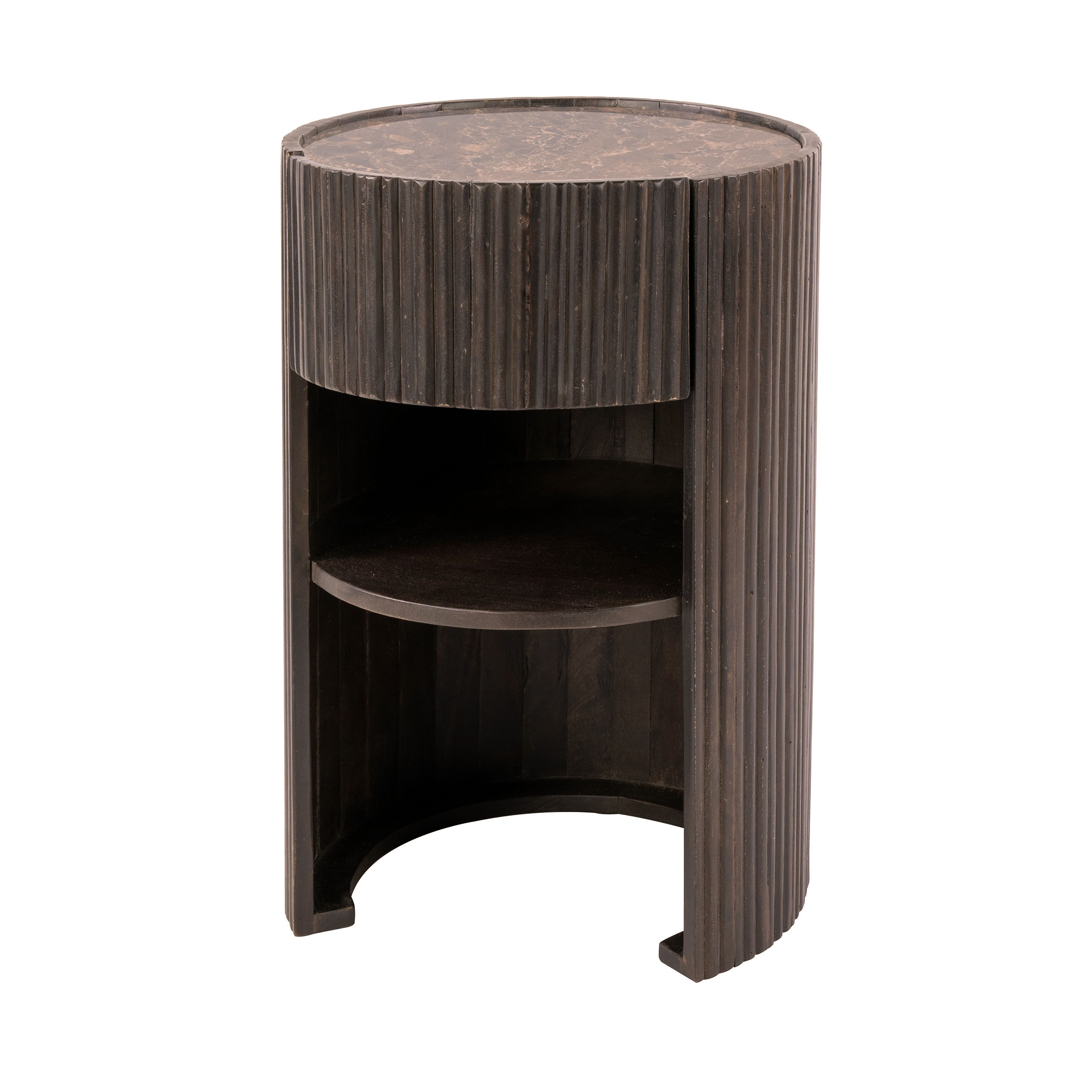 Nachttisch Empera 1 Schublade in Keramik Dark Emperador (Keramiek dark emperador) - Emmo Design