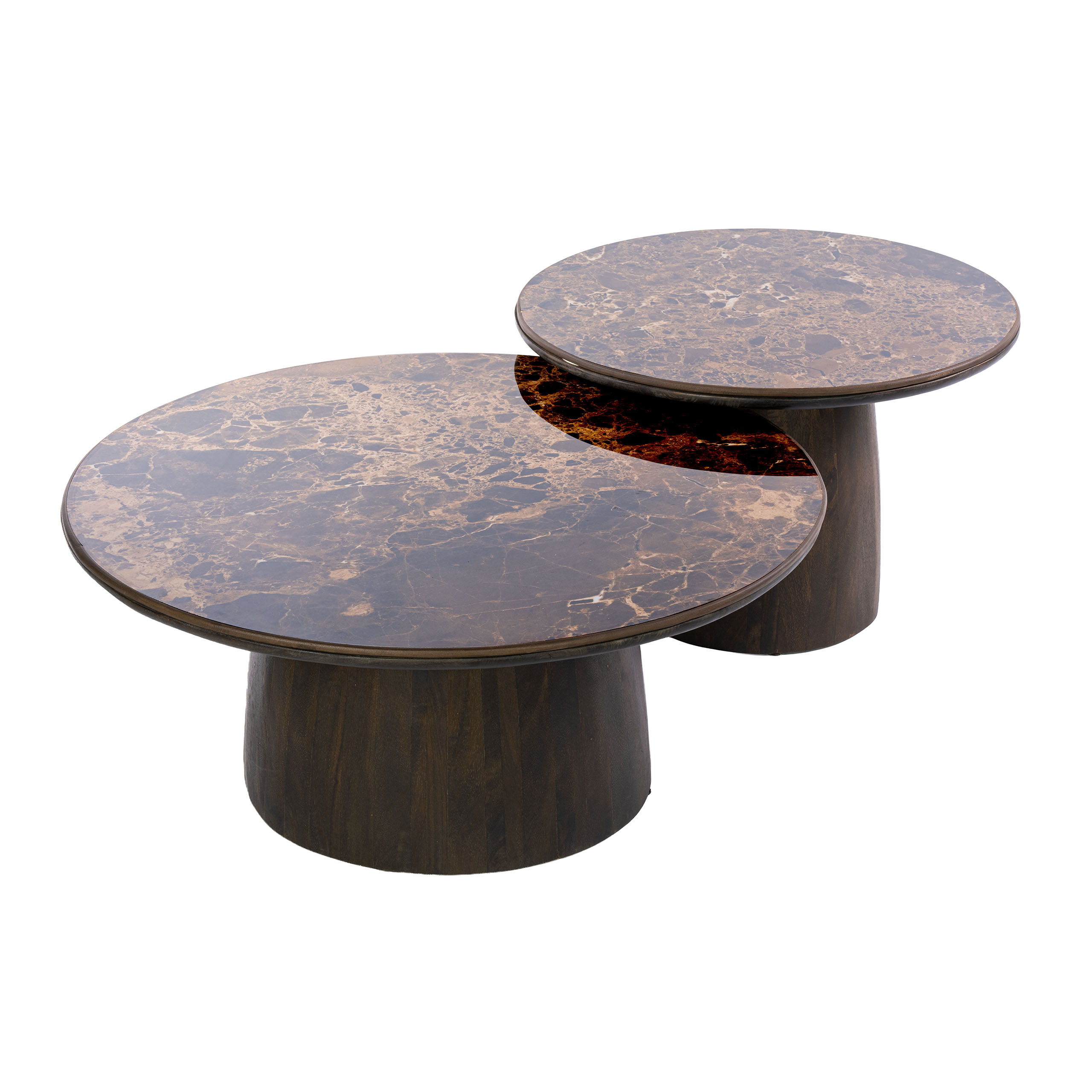 Mesa de centro Empera redonda set de 2 / Cerámica dark emperador - Zijlstra