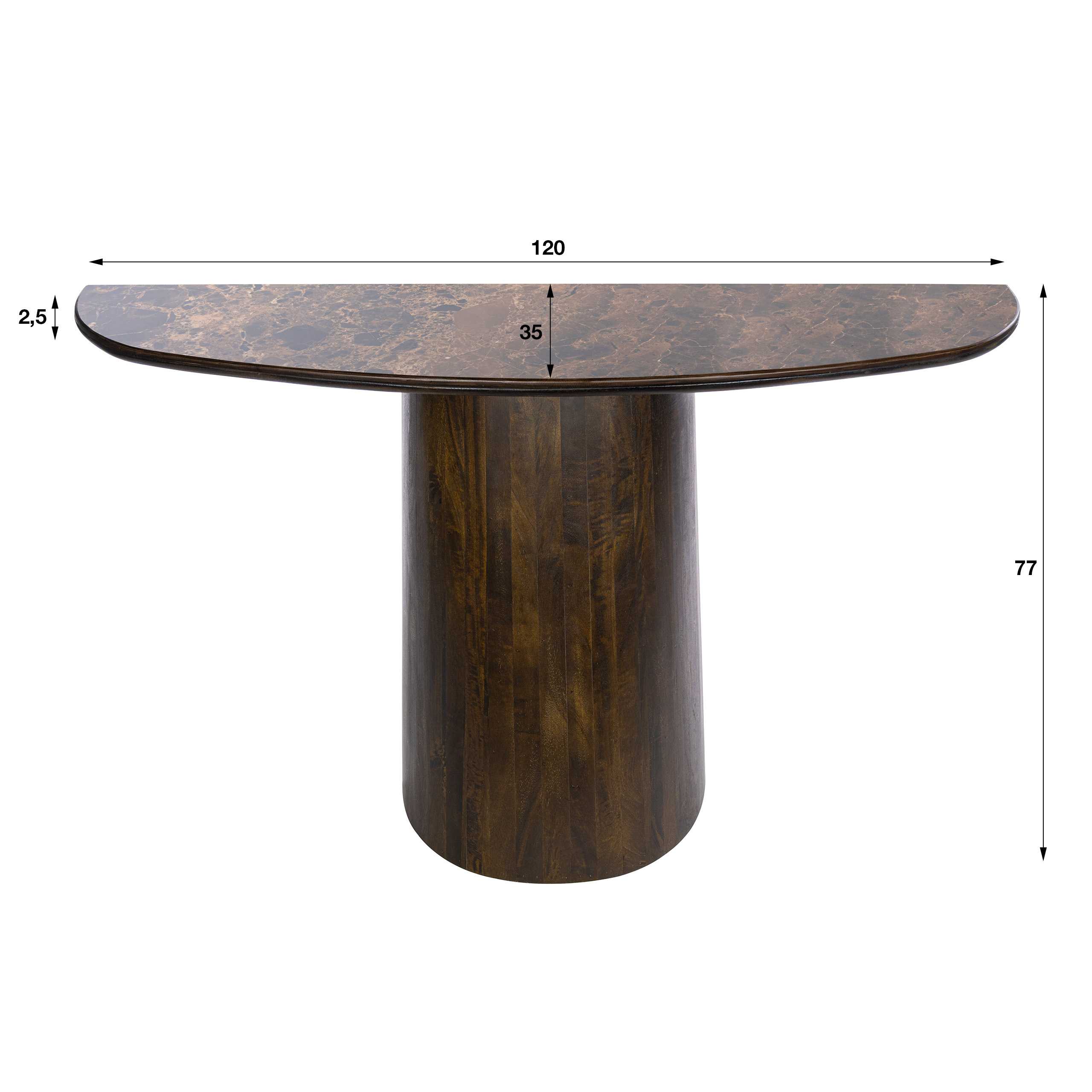 Mesa consola Empera / Cerámica dark emperador - Zijlstra