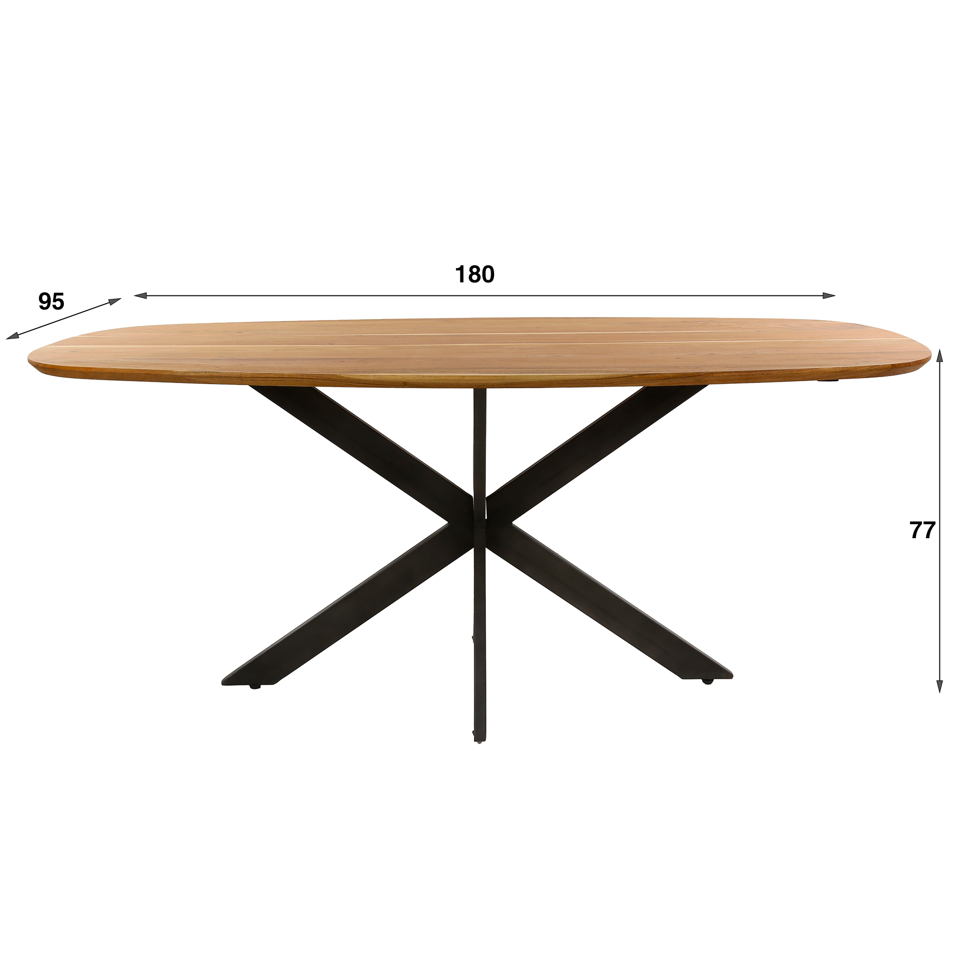 Eettafel Arhus Solid deens ovaal 150cm / Massief acacia - Zijlstra