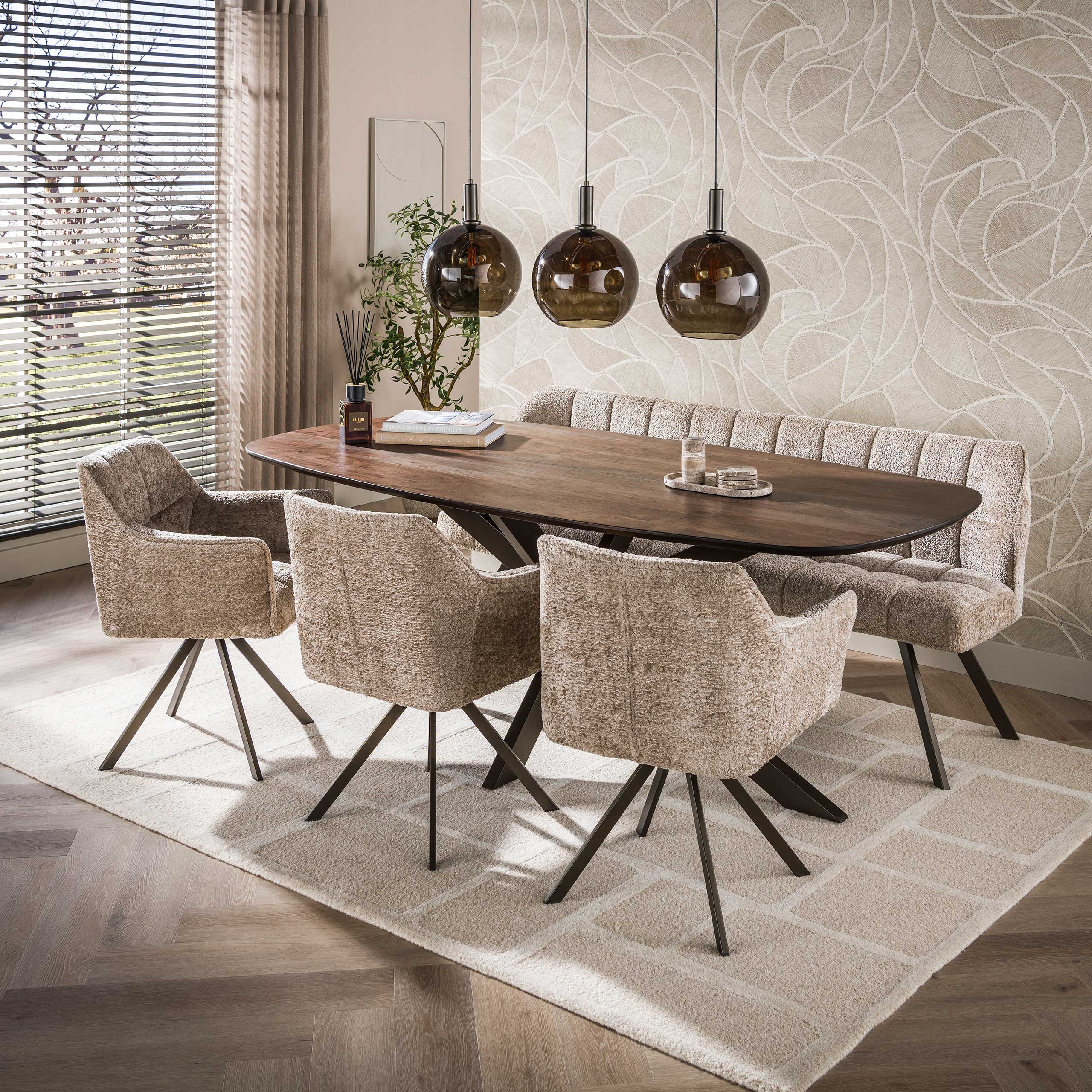 Eettafel Arhus Solid deens ovaal 150cm / Massief acacia bruin - Zijlstra