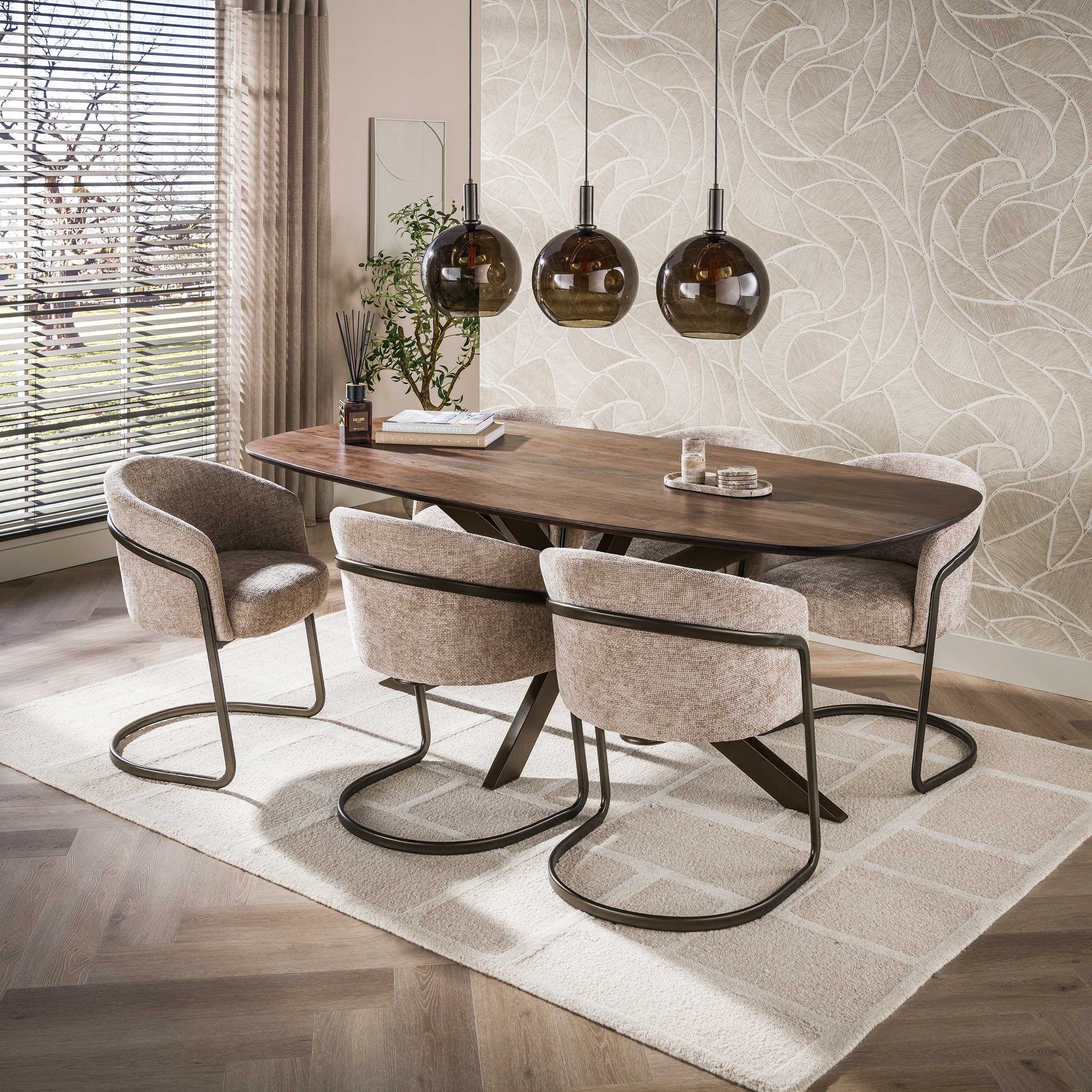 Eettafel Arhus Solid deens ovaal 150cm / Massief acacia bruin - Zijlstra