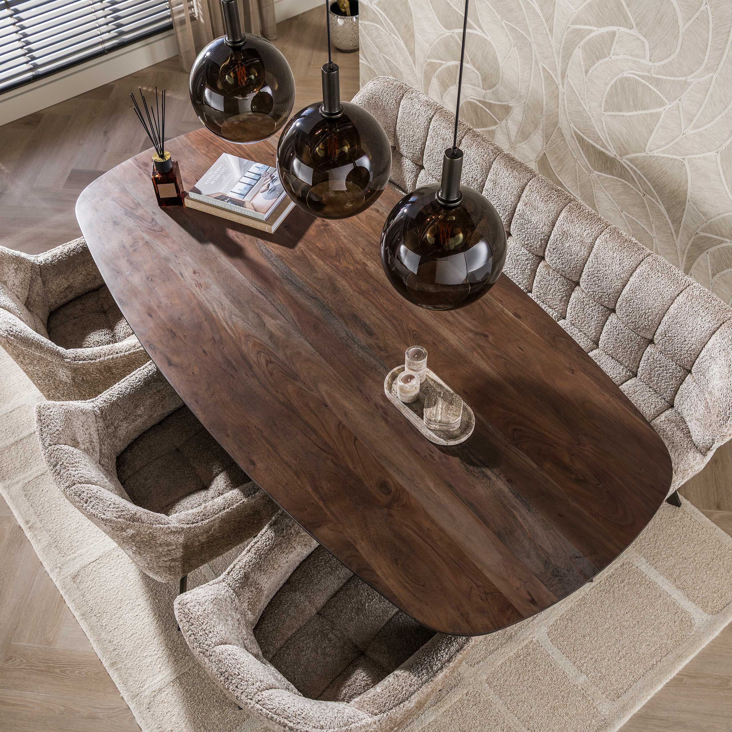Eettafel Arhus Solid deens ovaal 150cm / Massief acacia bruin - Zijlstra