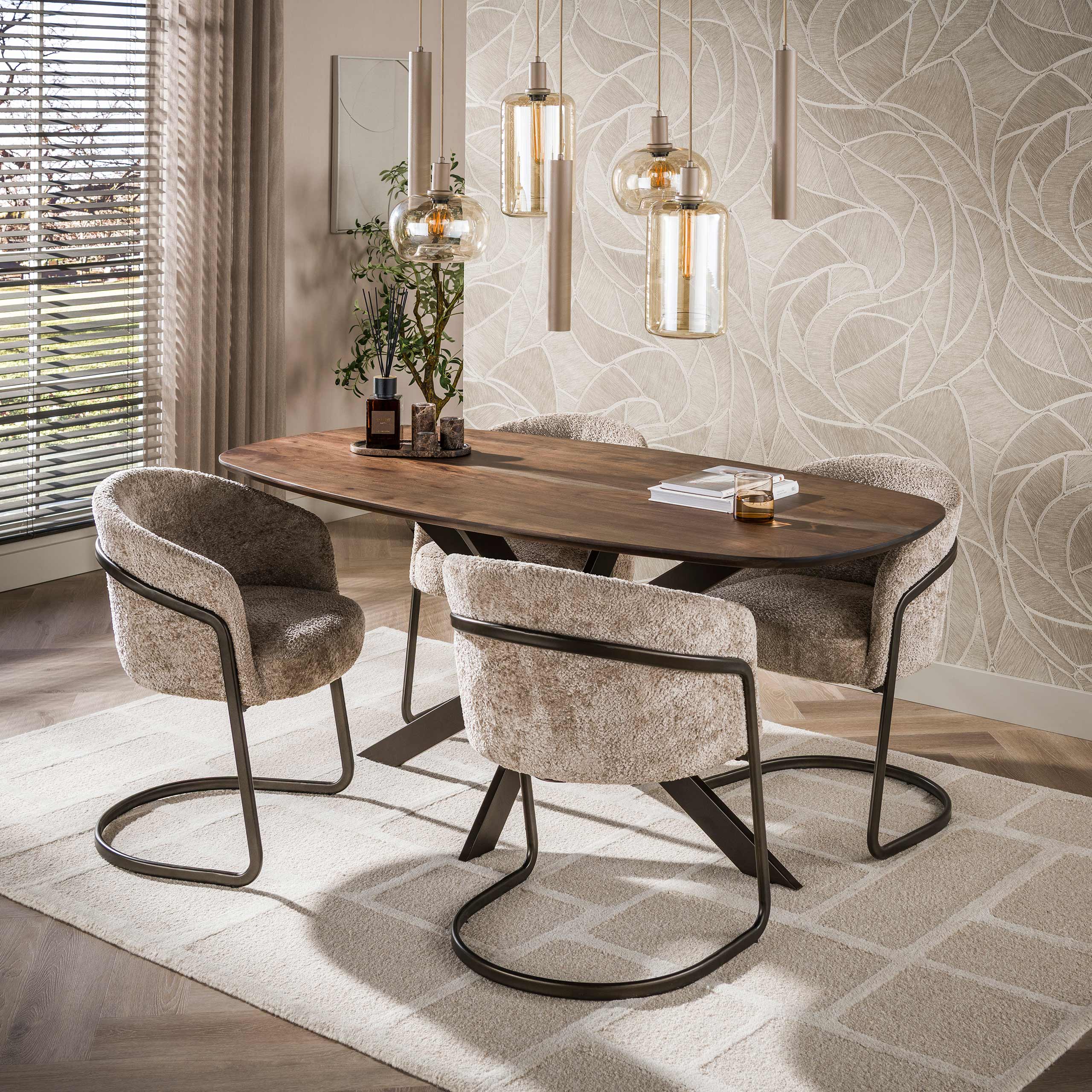 Eettafel Arhus Solid deens ovaal 150cm / Massief acacia bruin - Zijlstra