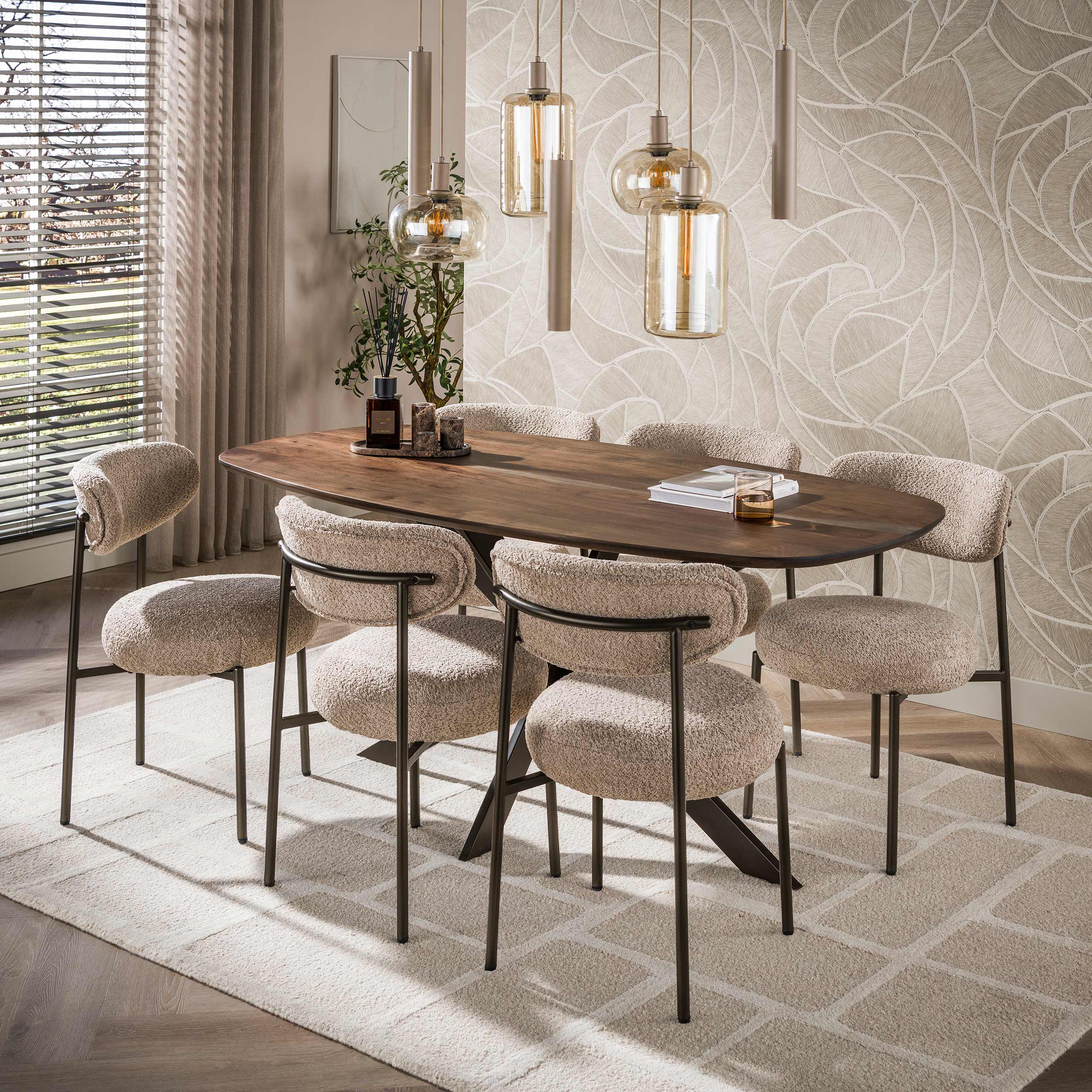 Eettafel Arhus Solid deens ovaal 150cm / Massief acacia bruin - Zijlstra