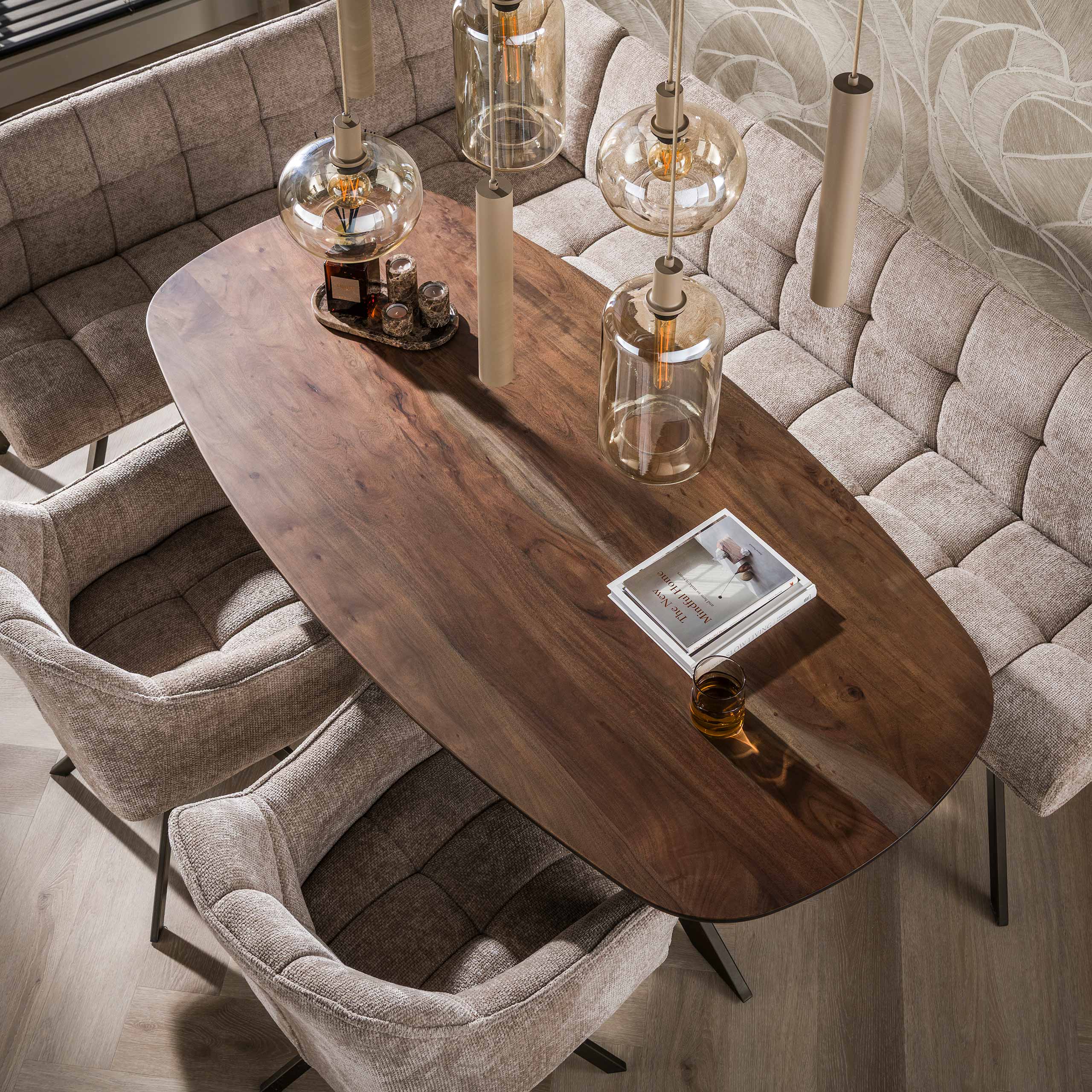 Eettafel Arhus Solid deens ovaal 150cm / Massief acacia bruin - Zijlstra