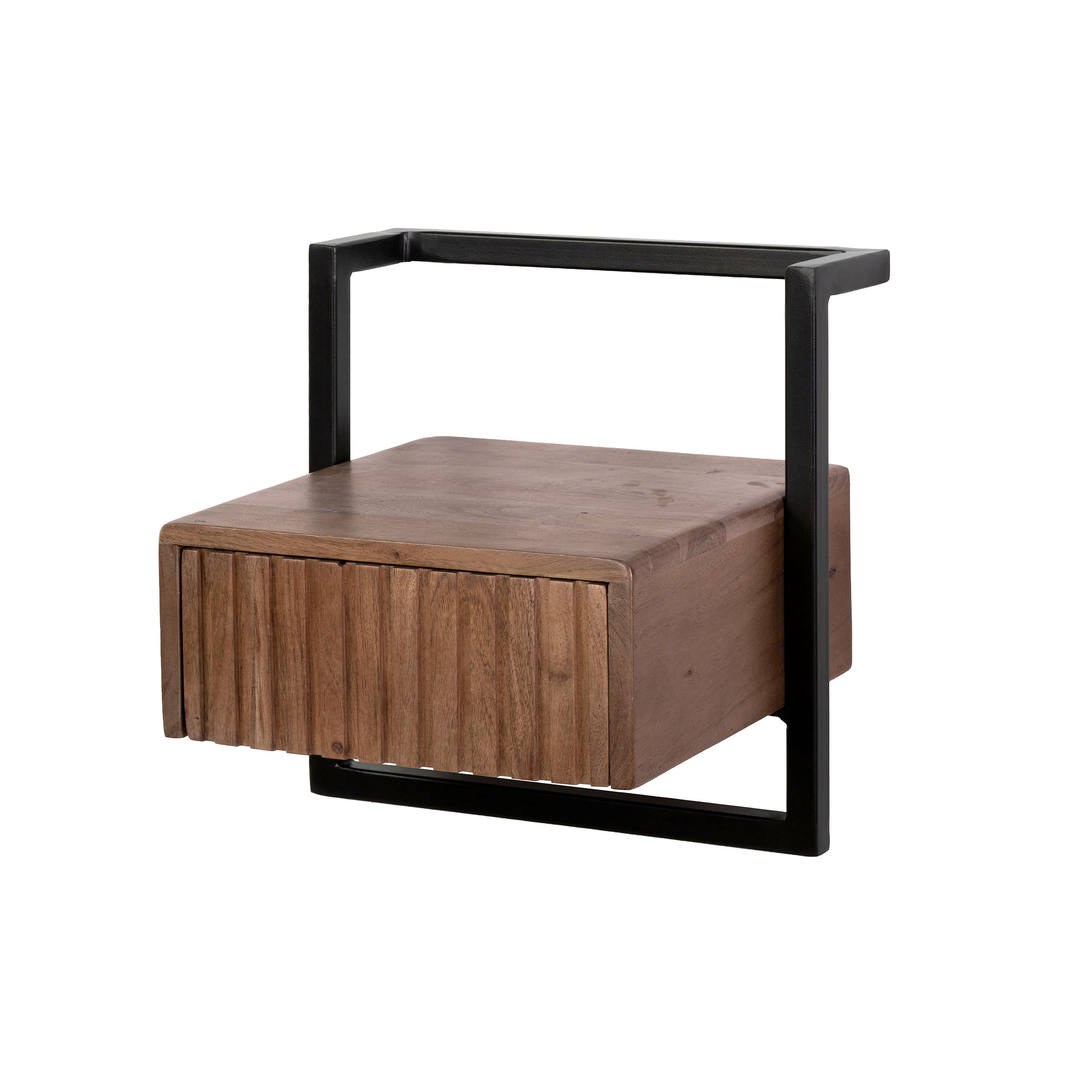 Mesita de noche Carve Air XS 1 cajón / Acacia maciza marrón - Zijlstra