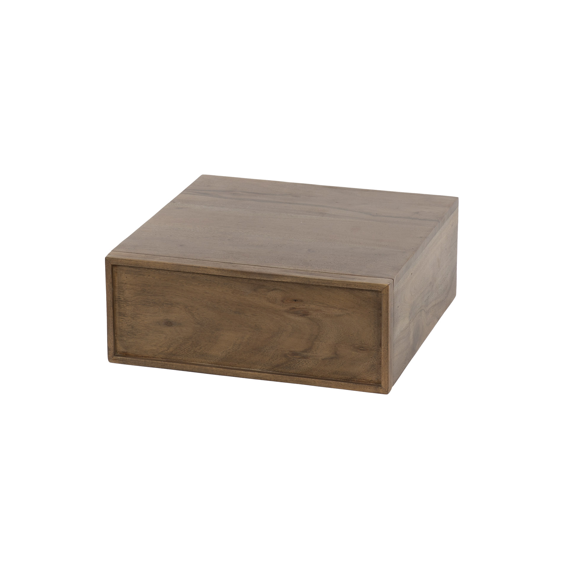 Mesita de noche Frame flotante 1 cajón, embalada por 2 / Acacia maciza marrón - Zijlstra
