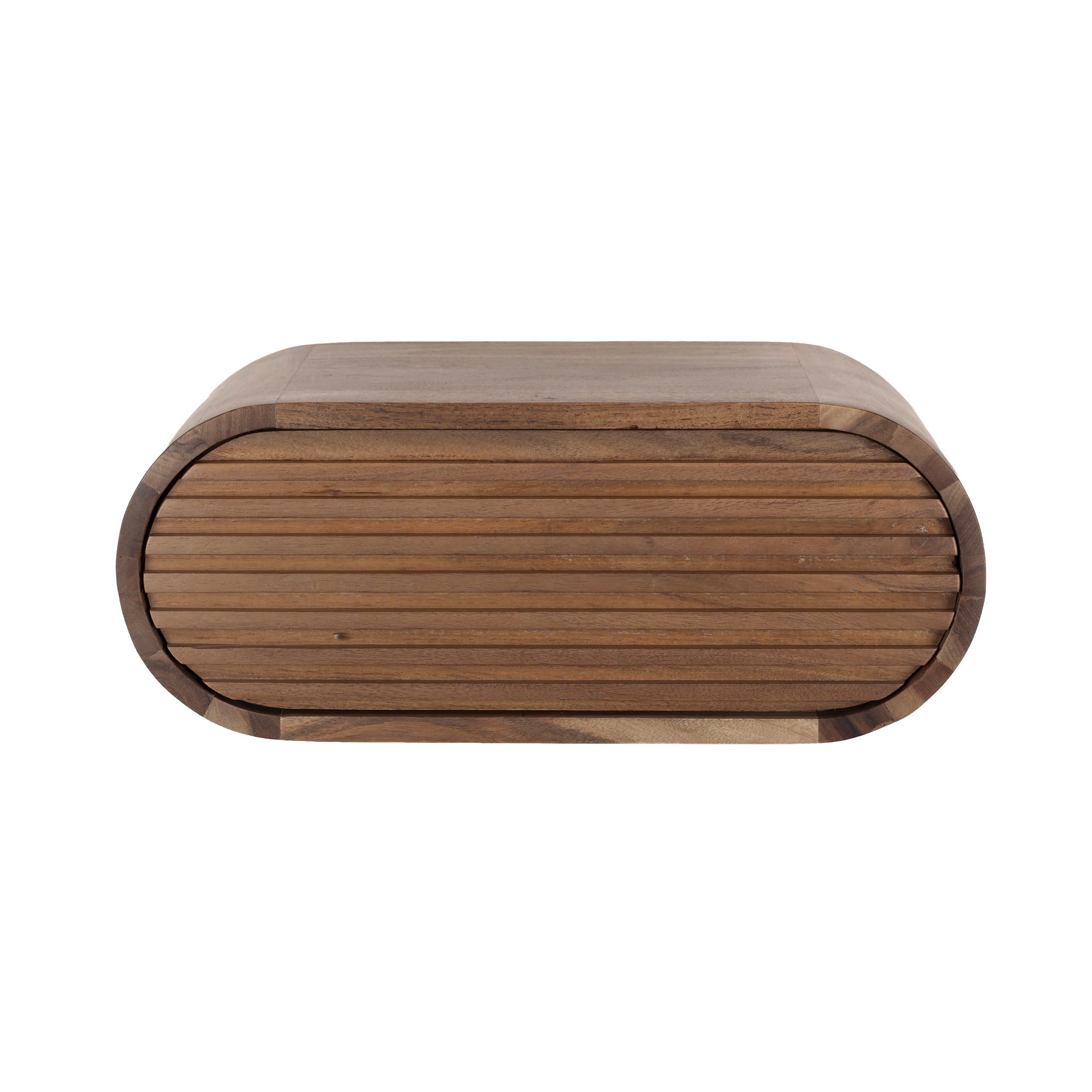Mesita de noche Ovalo flotante 1 cajón / Acacia maciza marrón - Zijlstra