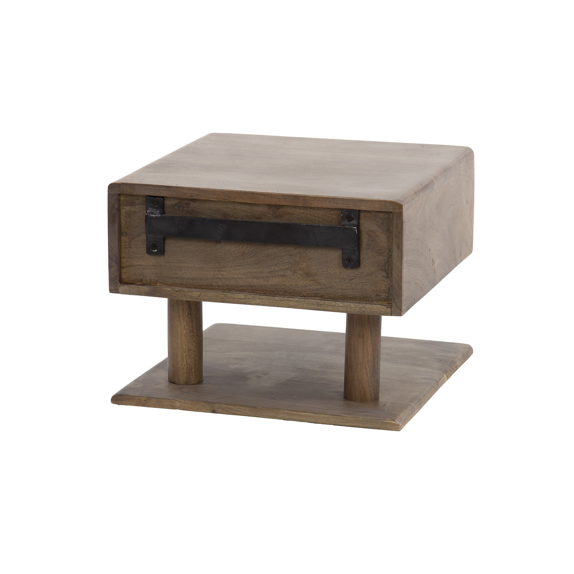 Mesita de noche Carve Shelve flotante 1 cajón / Acacia maciza marrón - Zijlstra