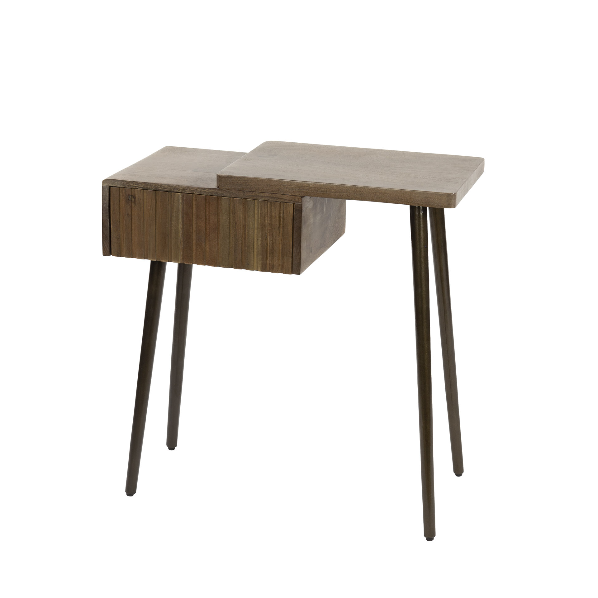 Mesita de noche Carve 1 cajón derecha / Acacia maciza marrón - Zijlstra